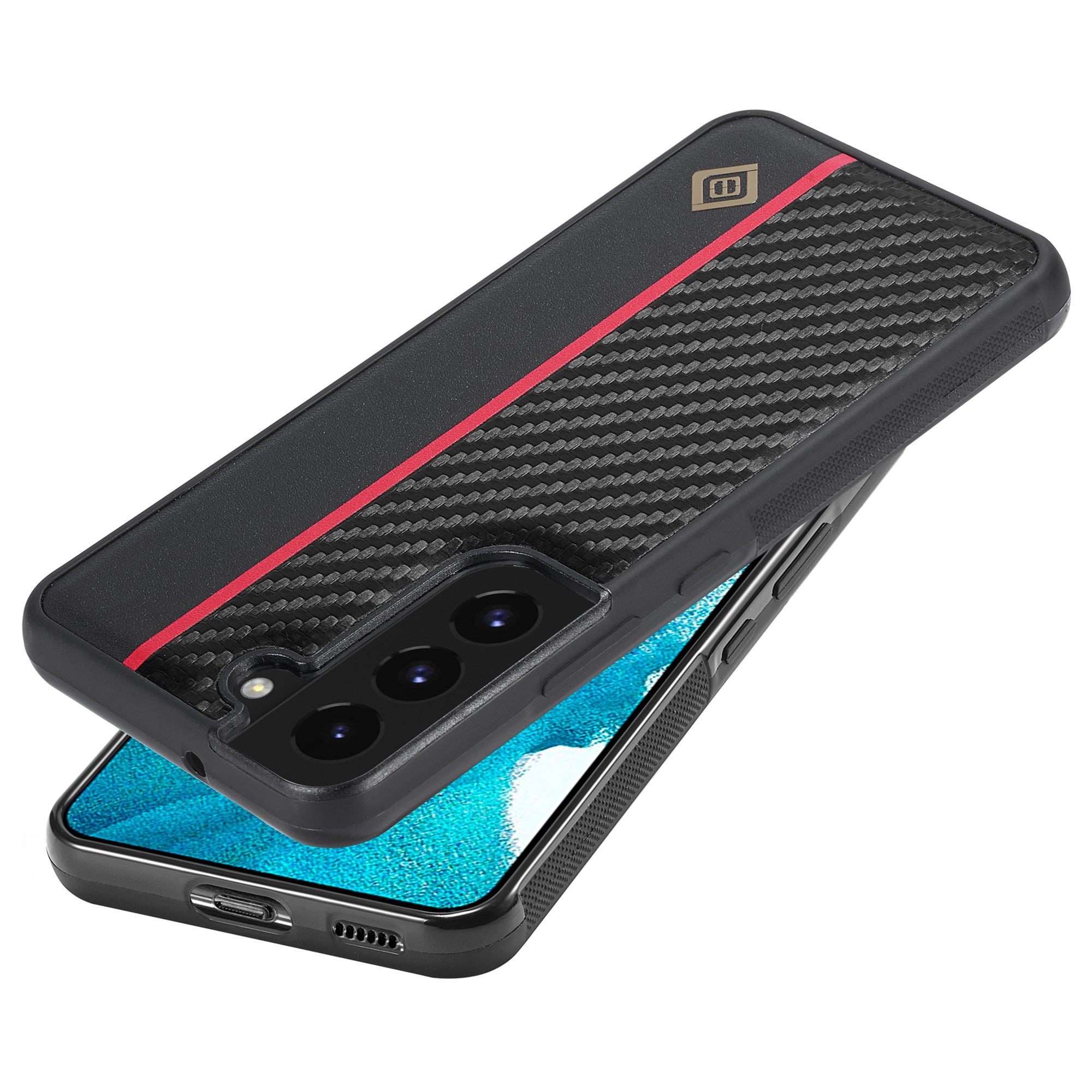 Ochranné pouzdro LC.IMEEKE pro Samsung Galaxy S22 5G, pouzdro na telefon TPU+EVA s texturou uhlíkových vláken