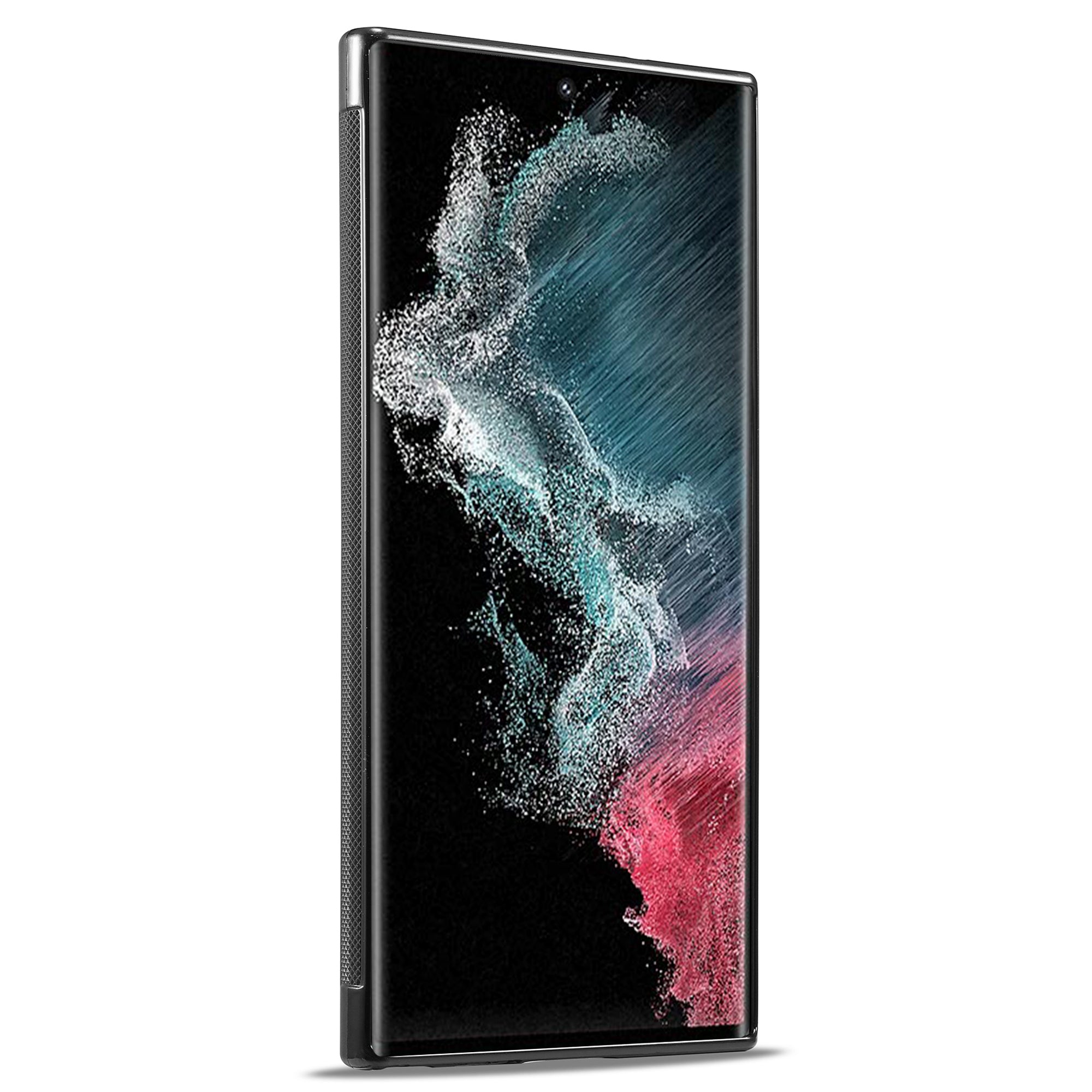 LC.IMEEKE Pro Samsung Galaxy S22 Ultra 5G pouzdro na telefon s texturou uhlíkových vláken PU kůže+TPU+EVA kryt telefonu