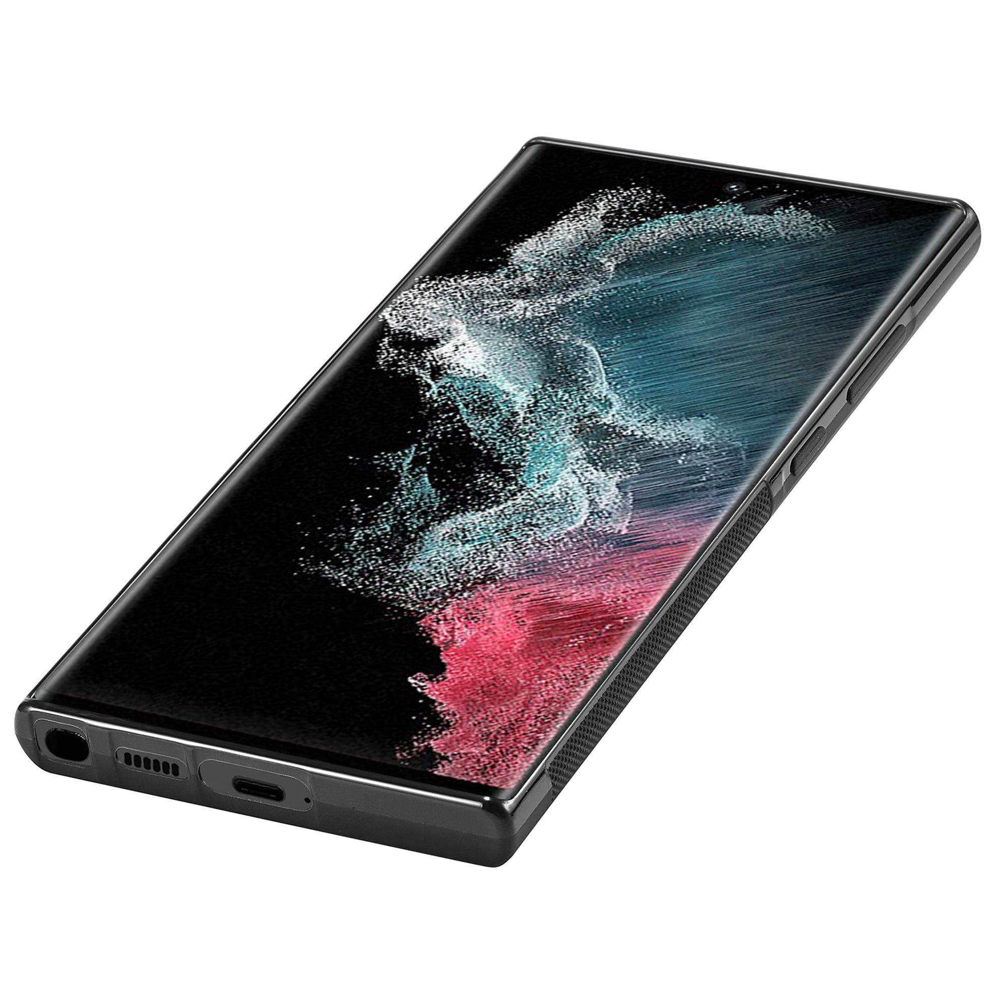 LC.IMEEKE Pro Samsung Galaxy S22 Ultra 5G pouzdro na telefon s texturou uhlíkových vláken PU kůže+TPU+EVA kryt telefonu