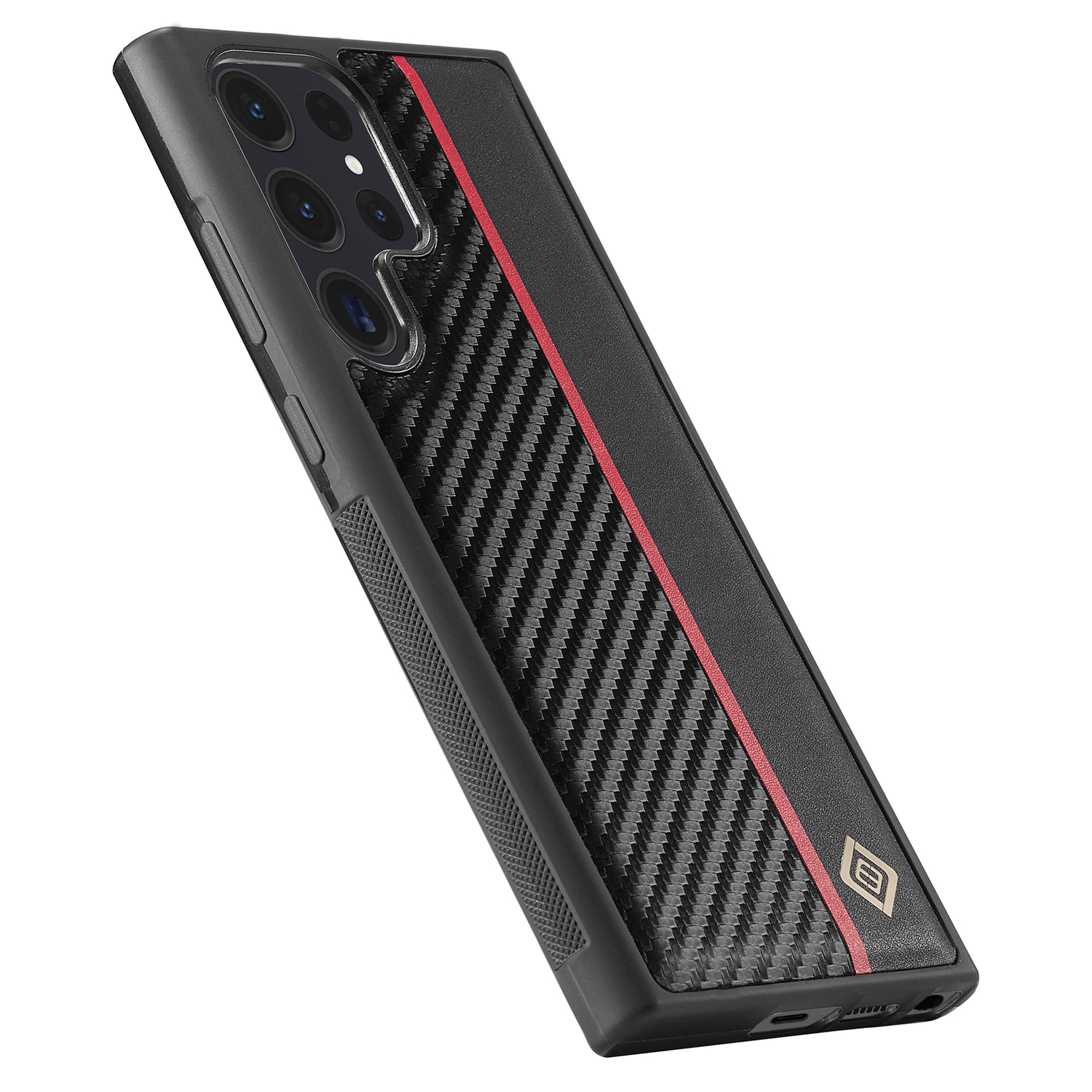 LC.IMEEKE Pro Samsung Galaxy S22 Ultra 5G pouzdro na telefon s texturou uhlíkových vláken PU kůže+TPU+EVA kryt telefonu