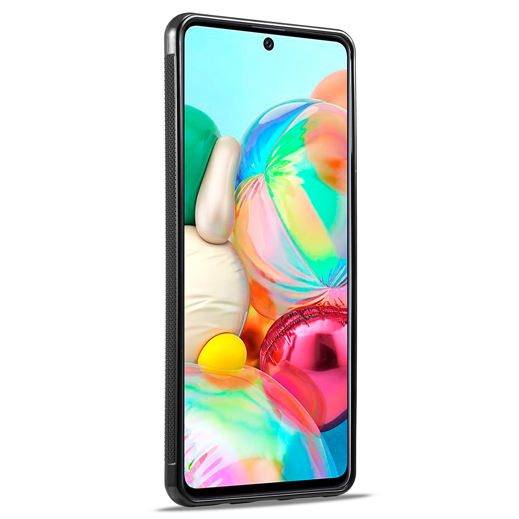 LC.IMEEKE pro Samsung Galaxy A71 4G SM-A715 prachotěsné pouzdro PU kůže+TPU+EVA karbonová textura kryt telefonu