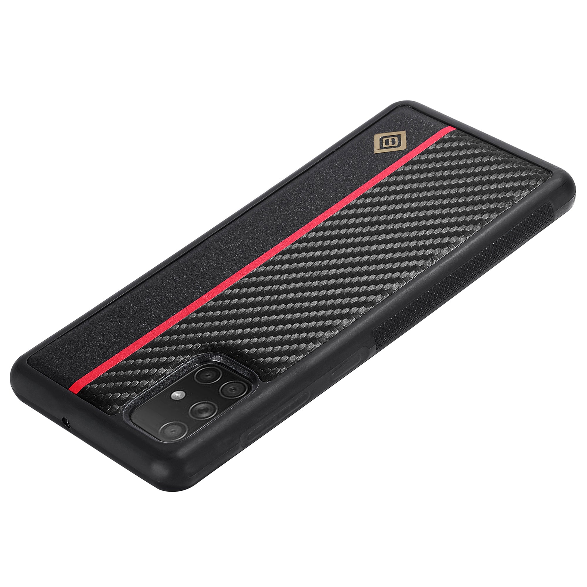 LC.IMEEKE pro Samsung Galaxy A71 4G SM-A715 prachotěsné pouzdro PU kůže+TPU+EVA karbonová textura kryt telefonu