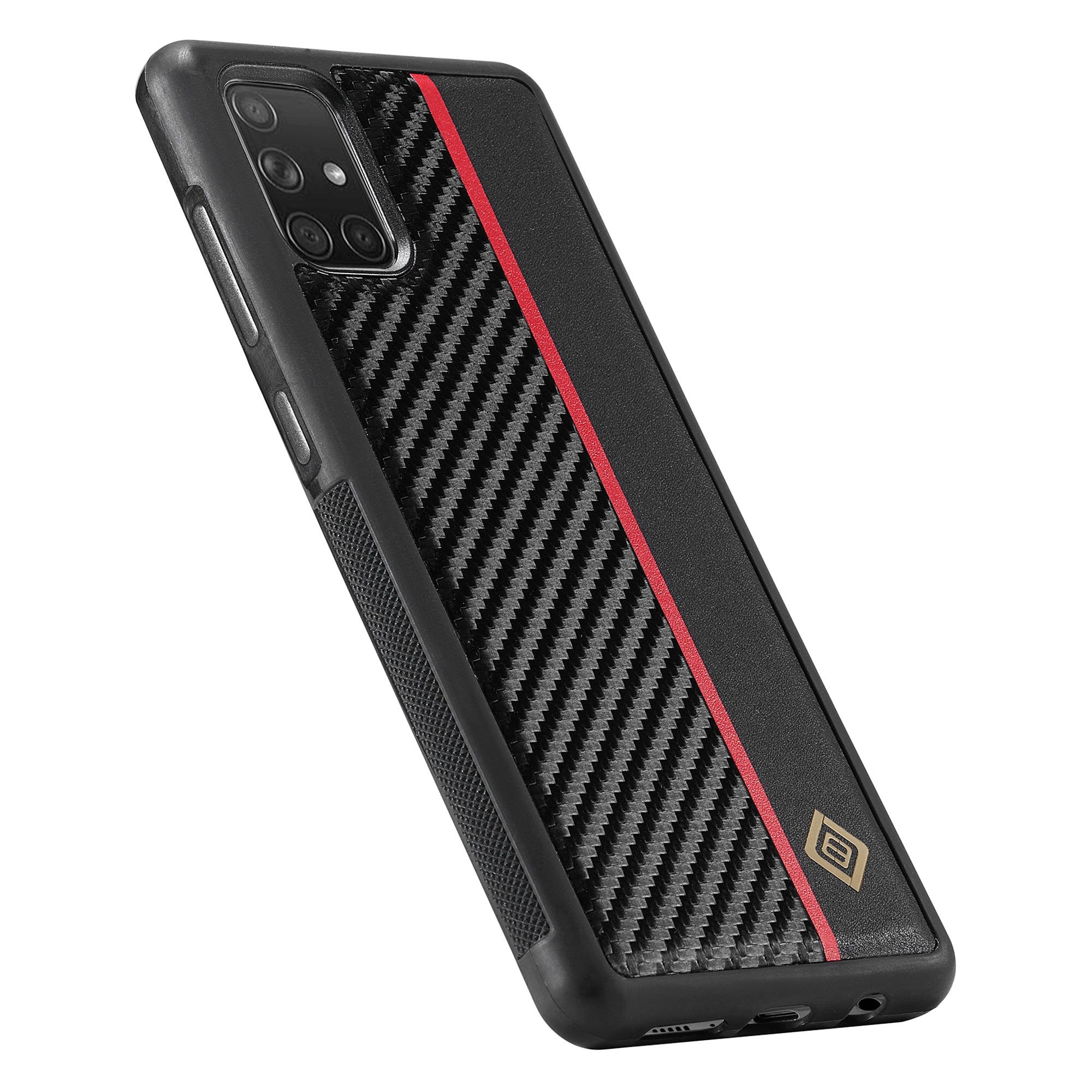 LC.IMEEKE pro Samsung Galaxy A71 4G SM-A715 prachotěsné pouzdro PU kůže+TPU+EVA karbonová textura kryt telefonu