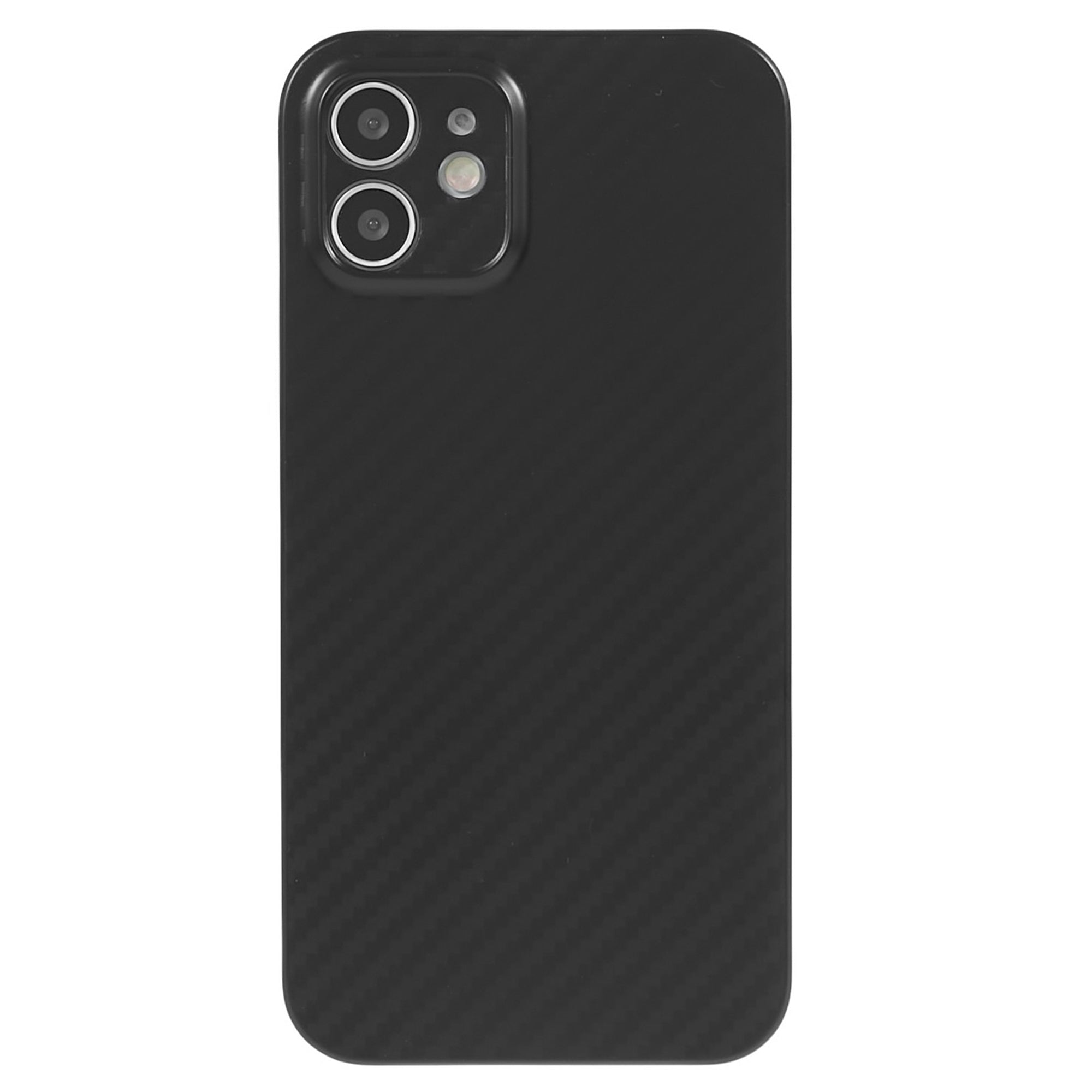 For iPhone 12 6.1 inch Super Thin Phone Case Carbon Fiber Texture PC Back Cover (Precise Lens Cutout)