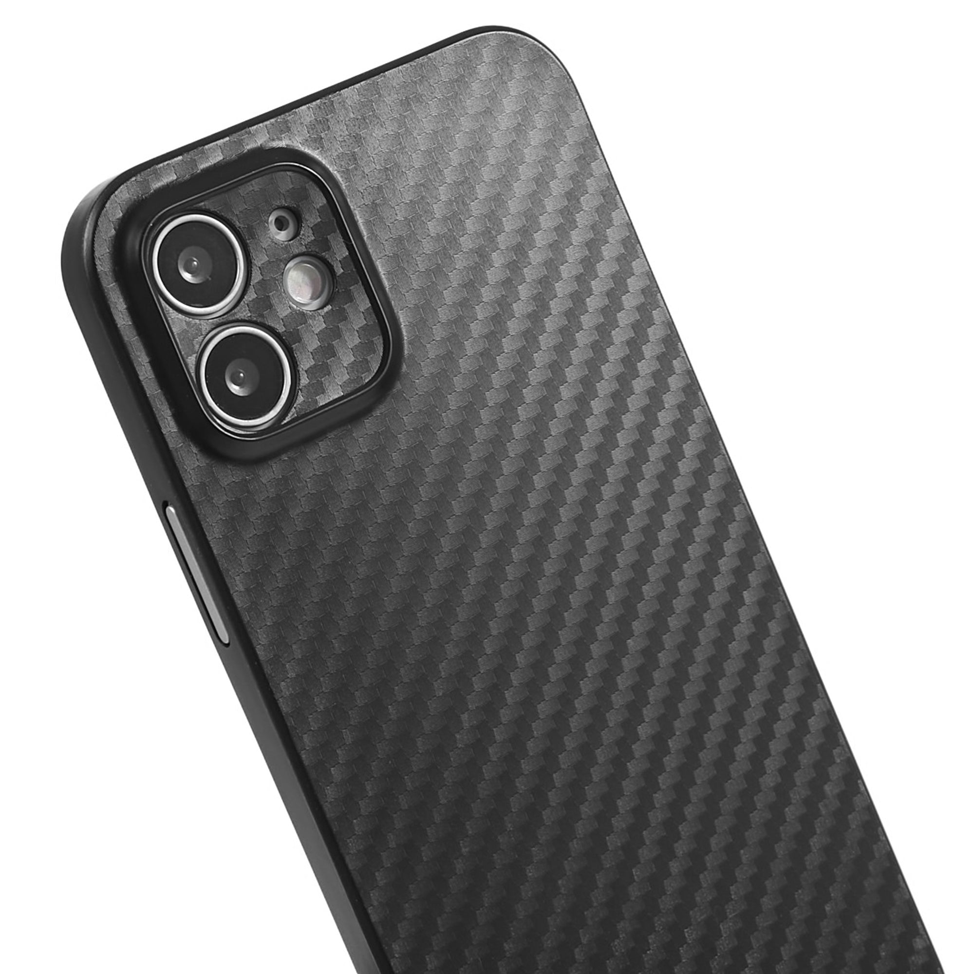 For iPhone 12 6.1 inch Super Thin Phone Case Carbon Fiber Texture PC Back Cover (Precise Lens Cutout)