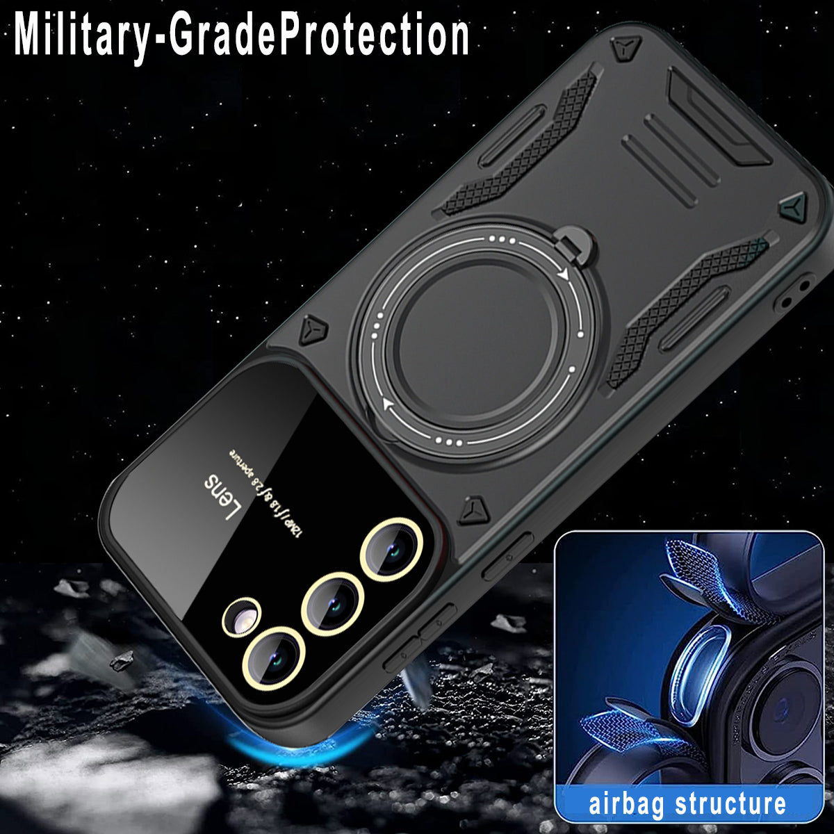 Kickstand Phone Case for Samsung Galaxy S23 PC TPU Back Cover Compatible with MagSafe