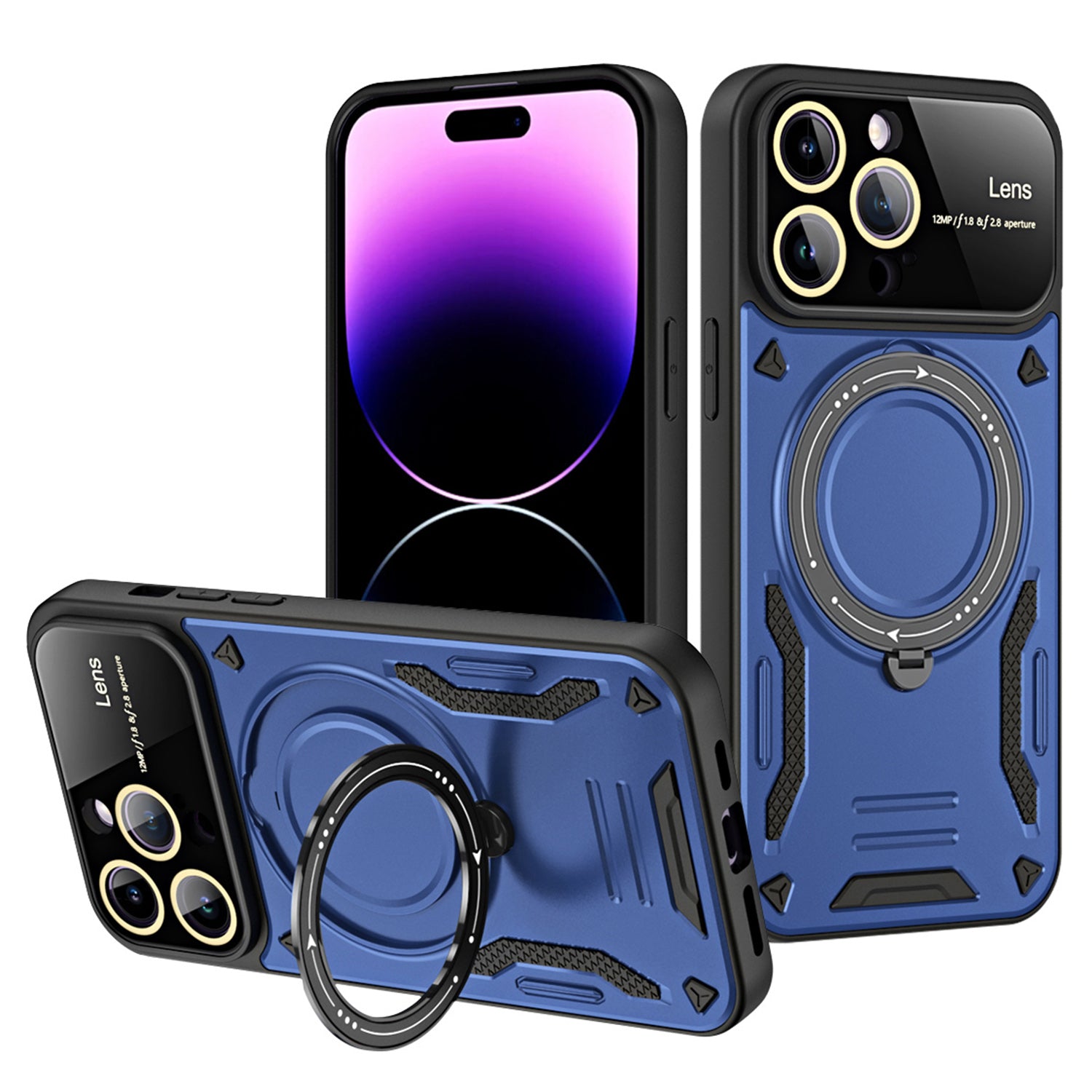 PC TPU Back Case for iPhone 14 Pro Max Compatible with MagSafe Kickstand Phone Cover