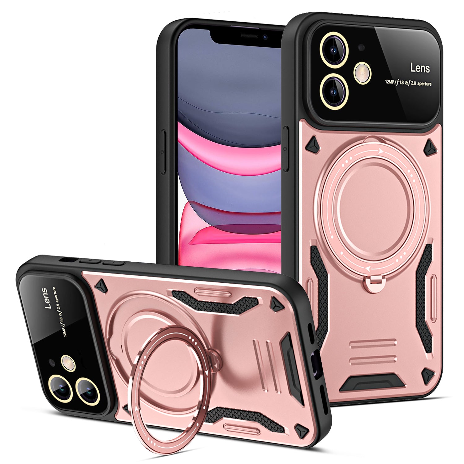 Scratch Resistant Case for iPhone 11 Compatible with MagSafe PC TPU Kickstand Phone Cover