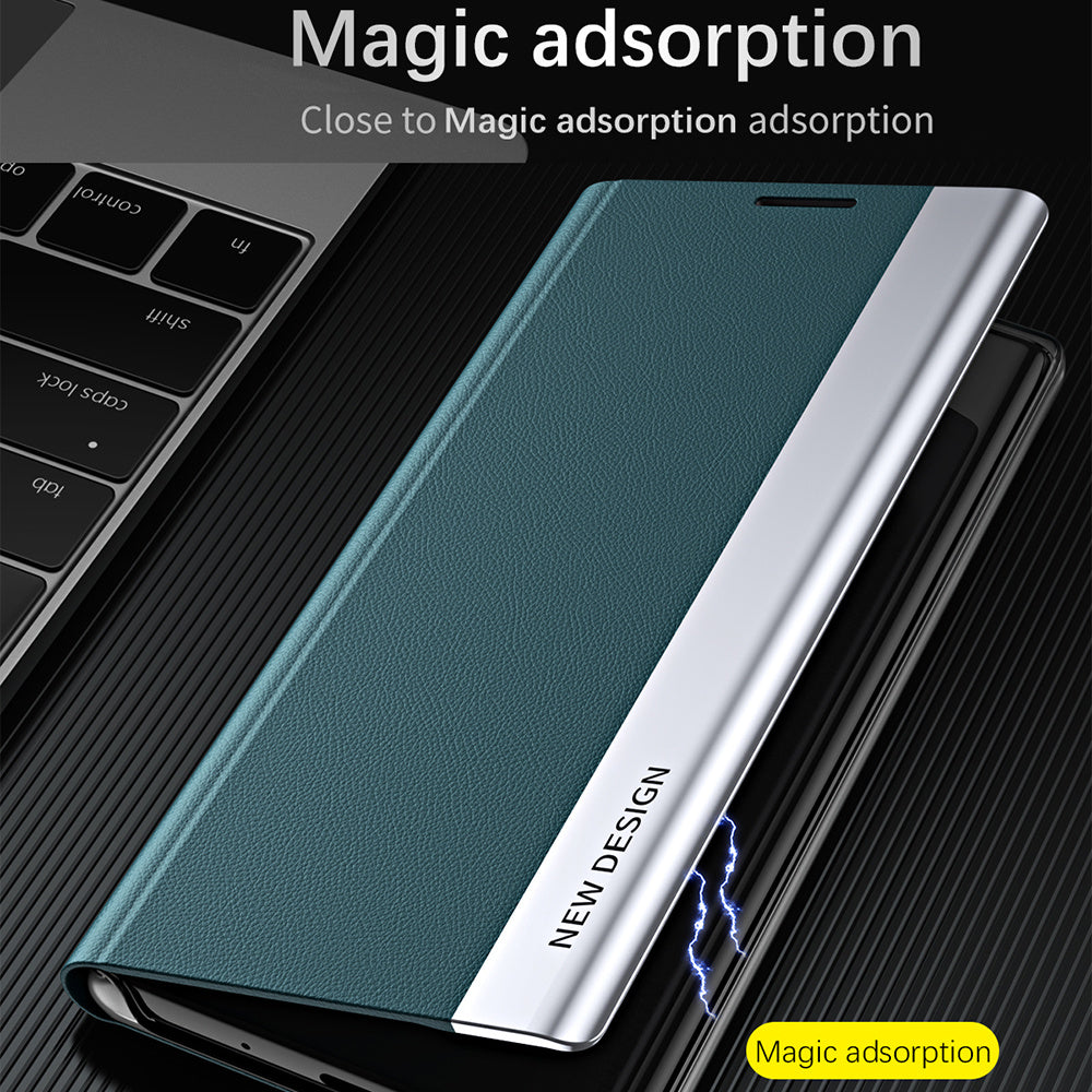 For Samsung Galaxy S23 FE PU Leather PC Electroplating Phone Cover Drop Protection Stand Case