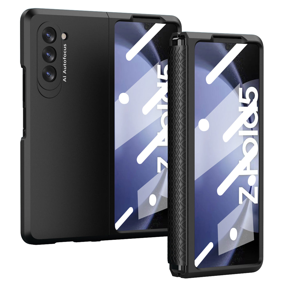 For Samsung Galaxy Z Fold5 5G Hard PC Phone Case TPU Hinge Protection Shockproof Cover with Tempered Glass Film