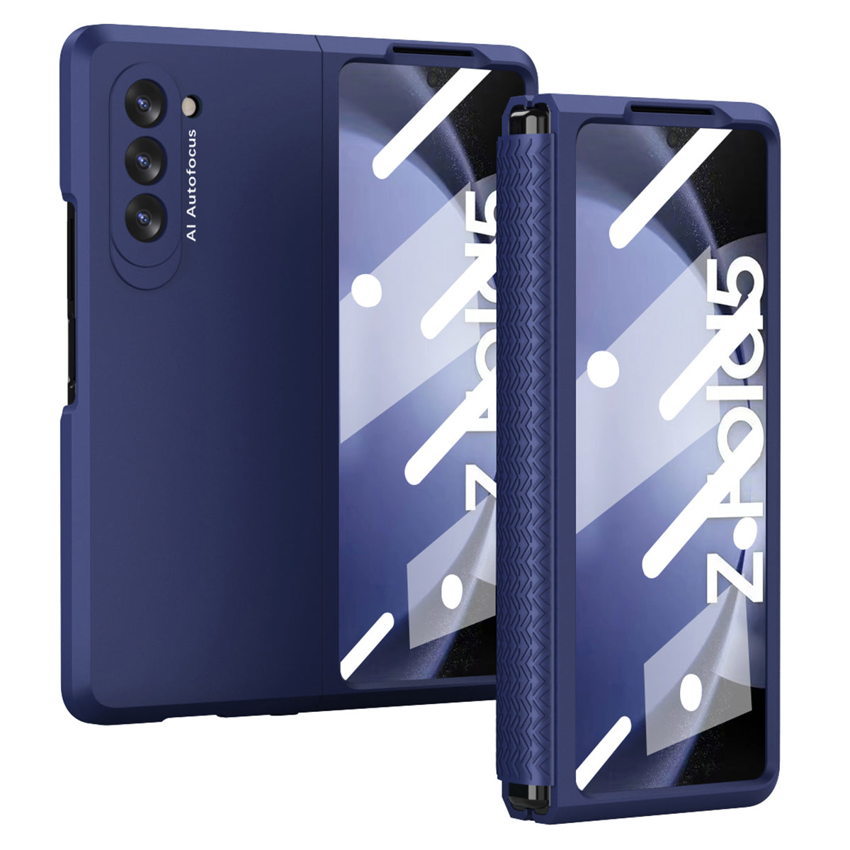For Samsung Galaxy Z Fold5 5G Hard PC Phone Case TPU Hinge Protection Shockproof Cover with Tempered Glass Film