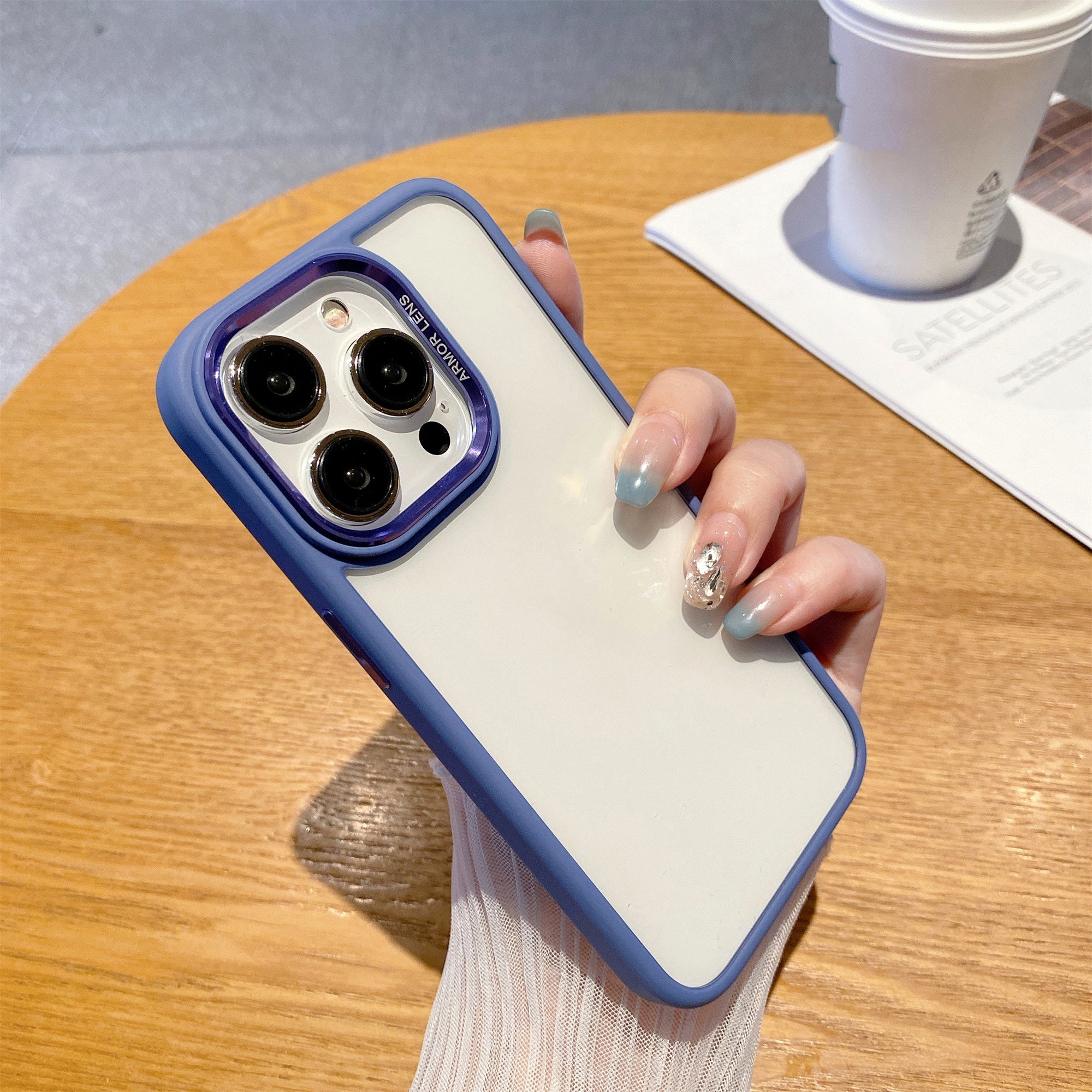 For iPhone 14 Pro Shockproof Case Metal Lens Frame Anti-Drop TPU PC Phone Cover