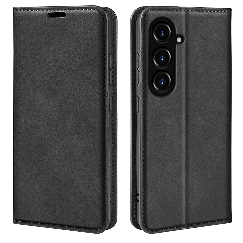 For Samsung Galaxy S23 FE PU Leather Stand Cover Skin-touch Smartphone Wallet Case