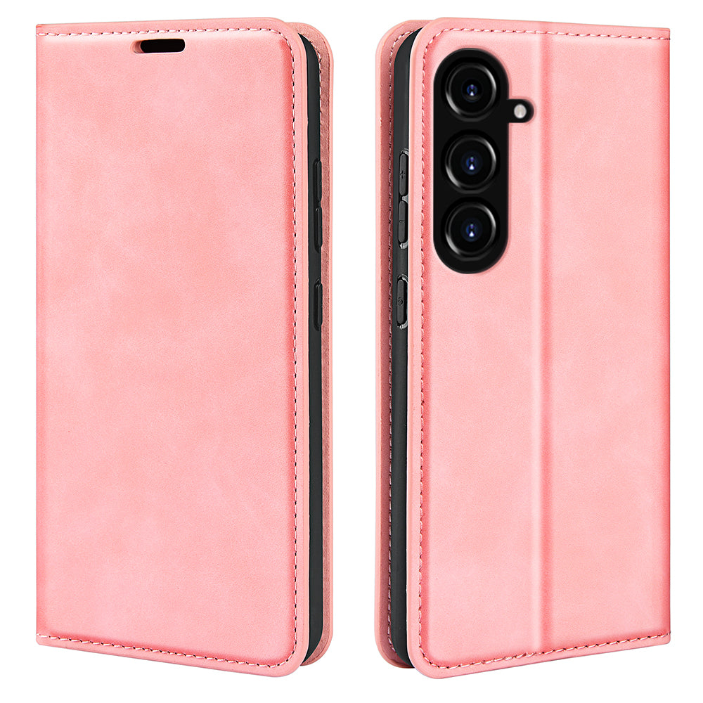 For Samsung Galaxy S23 FE PU Leather Stand Cover Skin-touch Smartphone Wallet Case