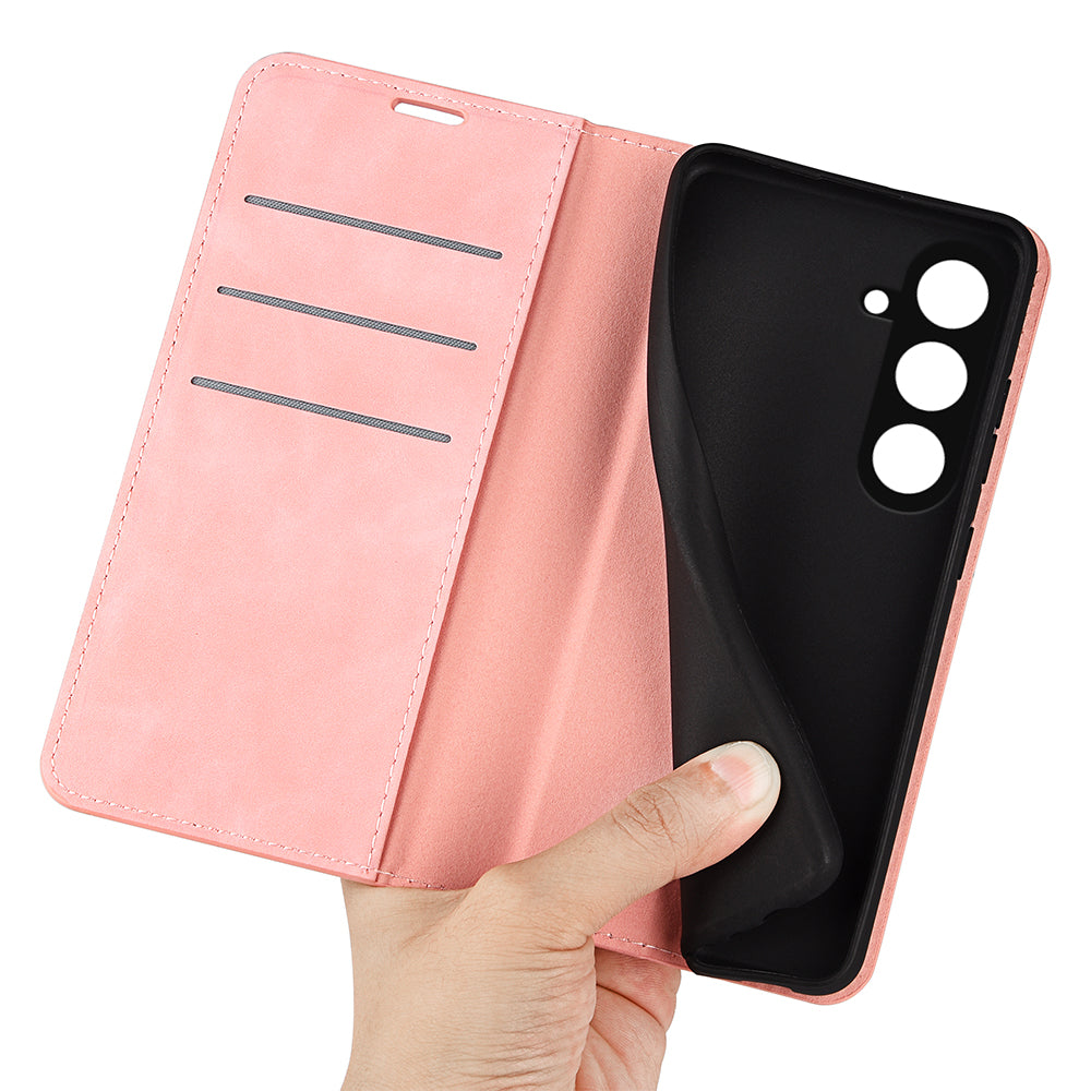 For Samsung Galaxy S23 FE PU Leather Stand Cover Skin-touch Smartphone Wallet Case