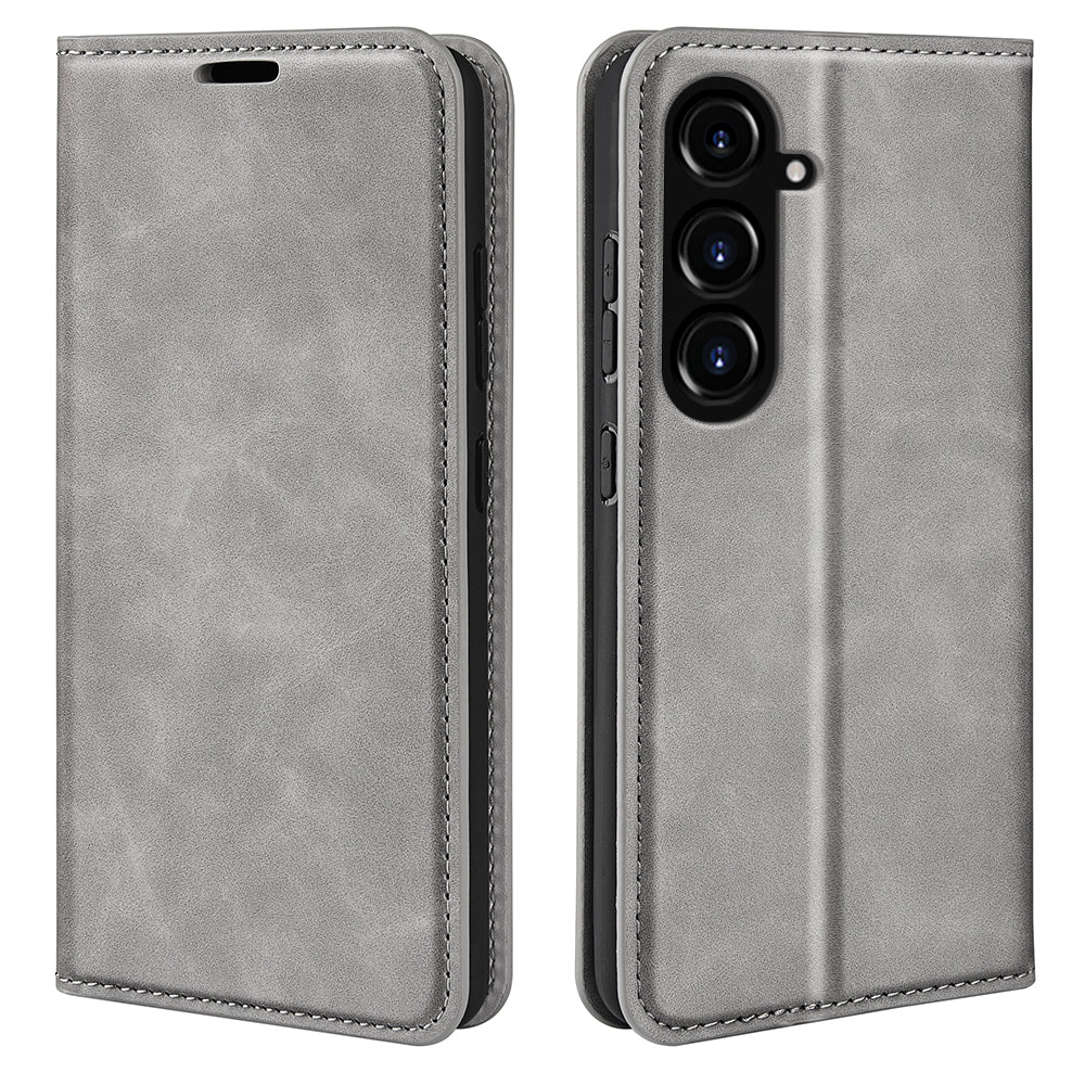 For Samsung Galaxy S23 FE PU Leather Stand Cover Skin-touch Smartphone Wallet Case