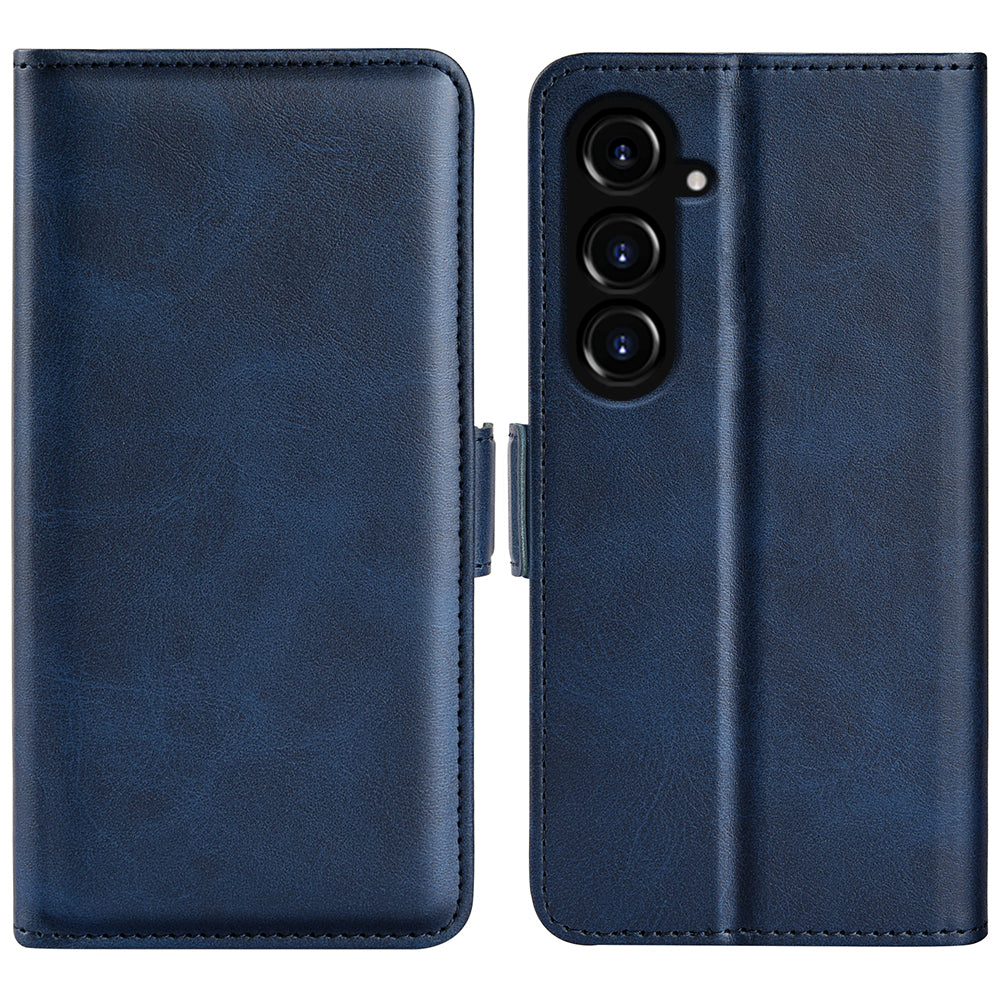 For Samsung Galaxy S23 FE Calf Texture Cover PU Leather Wallet Phone Case with Stand