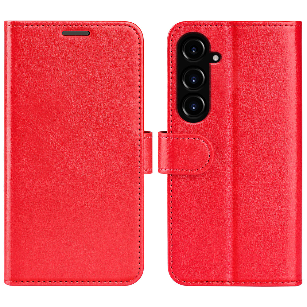 For Samsung Galaxy S23 FE Anti-collision Crazy Horse Texture Phone Case PU Leather Wallet Stand Cover