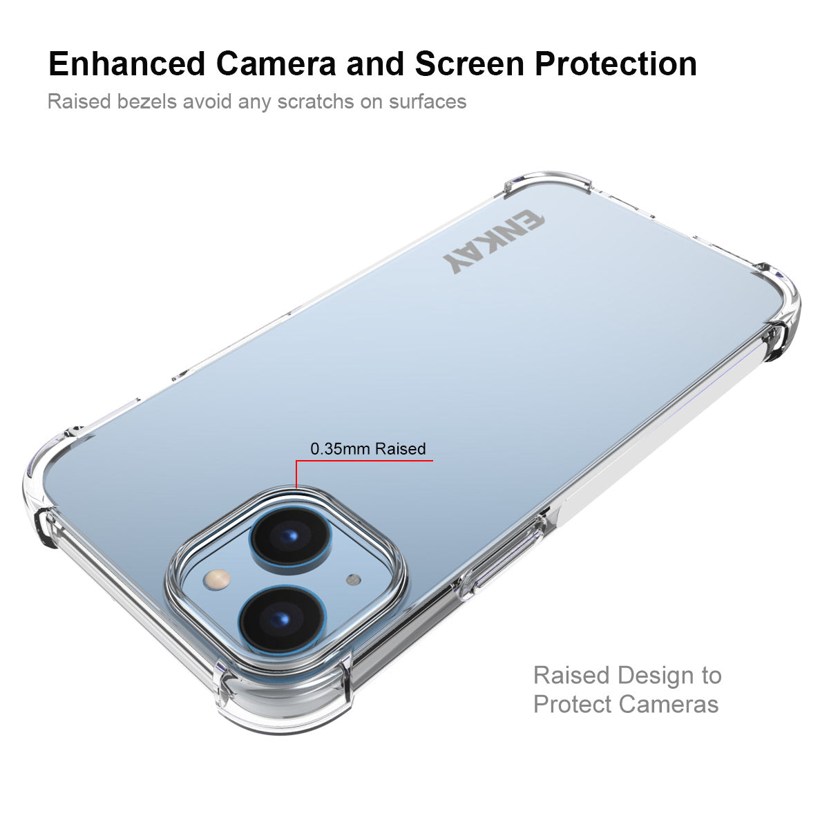 ENKAY HAT PRINCE For iPhone 15 Phone Case TPU Transparent Cover with High Aluminium-silicon Glass Screen Film