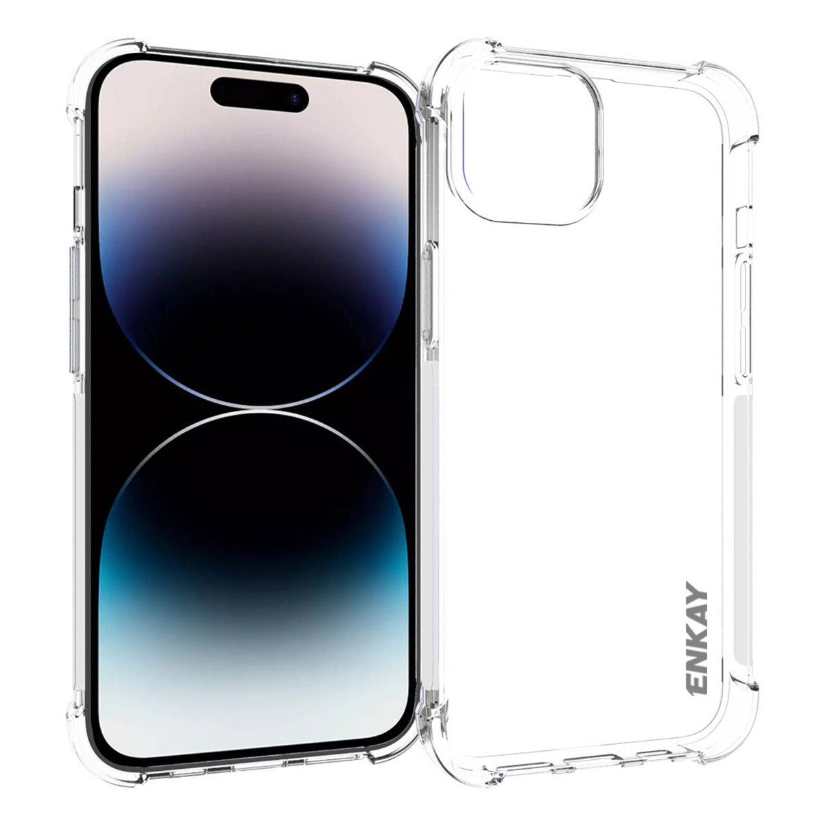 ENKAY HAT PRINCE For iPhone 15 Anti-slip Strip Edge Clear Phone Case TPU Four Corners Protective Cover