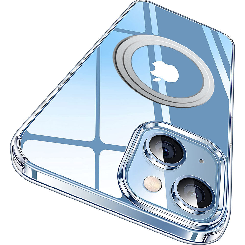 For iPhone 14 Magnetic Clear Case Compatible with MagSafe TPU PC Protective Phone Cover