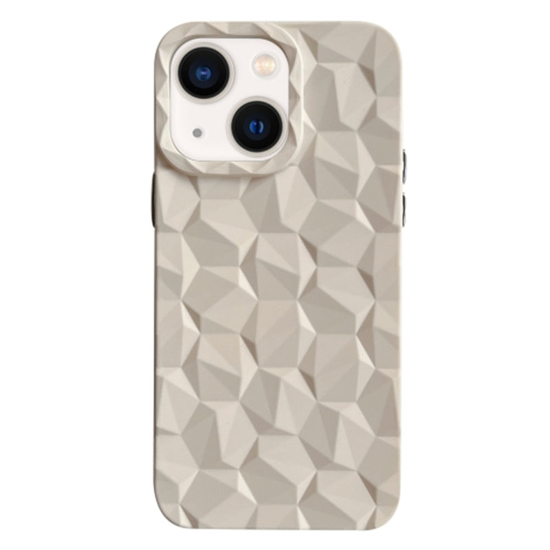 Anti-drop Back Cover for iPhone 14 Electroplating Honeycomb Prism Pattern TPU Cell Phone Case