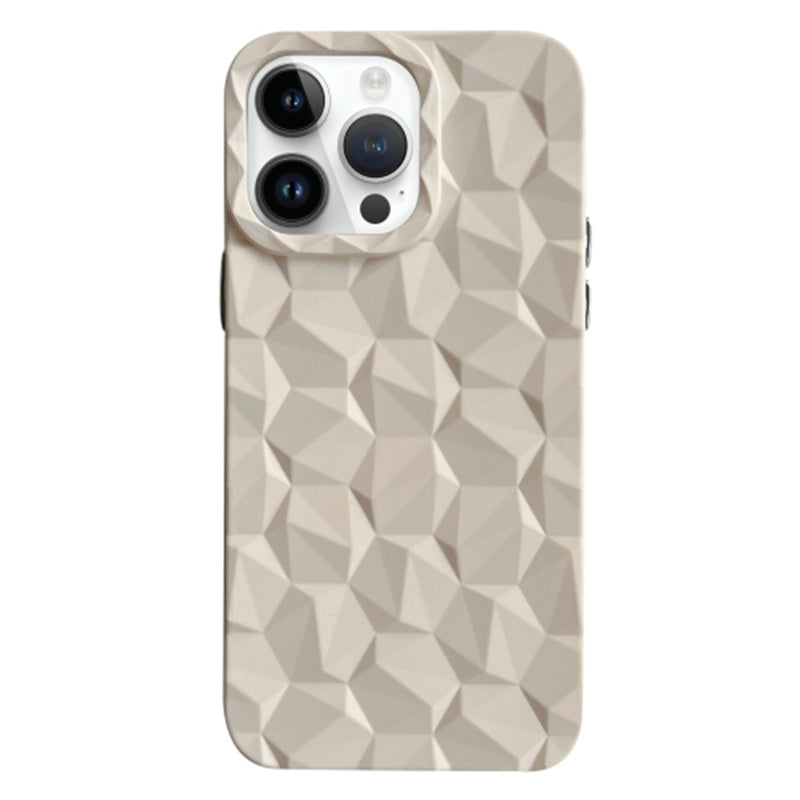 TPU Case for iPhone 13 Pro Max 6.7 inch Electroplating Honeycomb Prism Pattern Drop Resistant Phone Cover