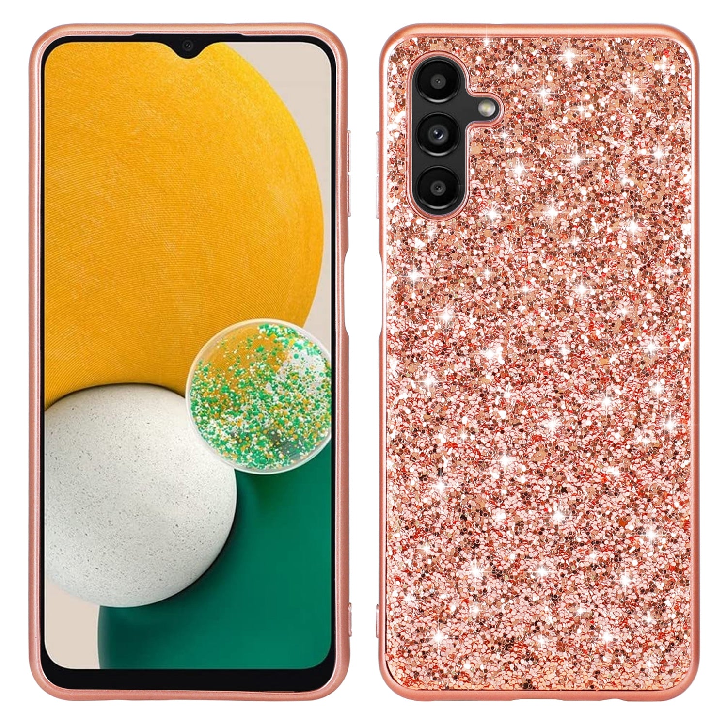 For Samsung Galaxy A24 4G Glitter Sequins Phone Case Electroplating TPU Frame PC Back Phone Cover