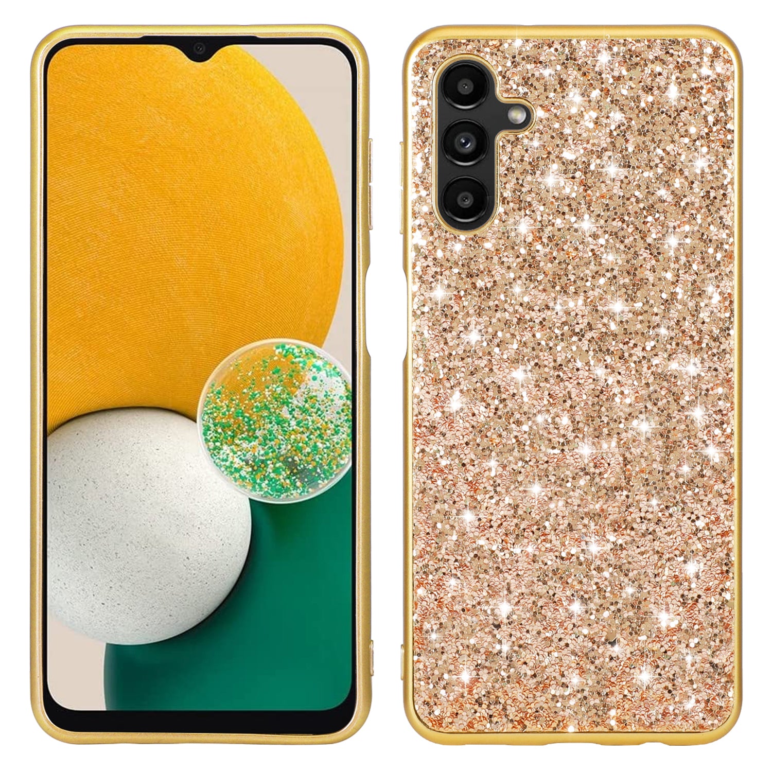 For Samsung Galaxy A24 4G Glitter Sequins Phone Case Electroplating TPU Frame PC Back Phone Cover