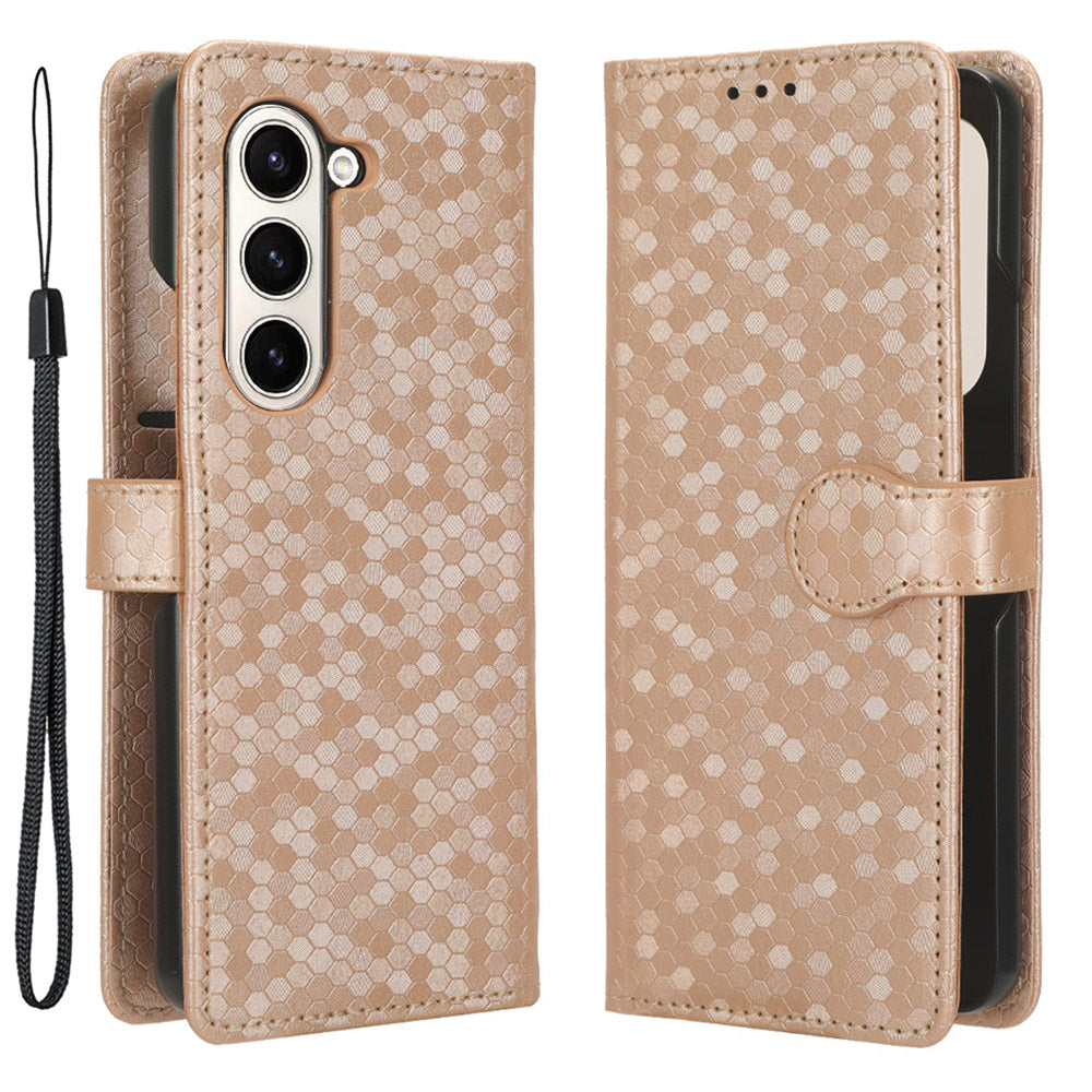 Wallet Shell for Samsung Galaxy Z Fold5 5G Imprinted Dot Pattern Phone Cover PU Leather Stand Case