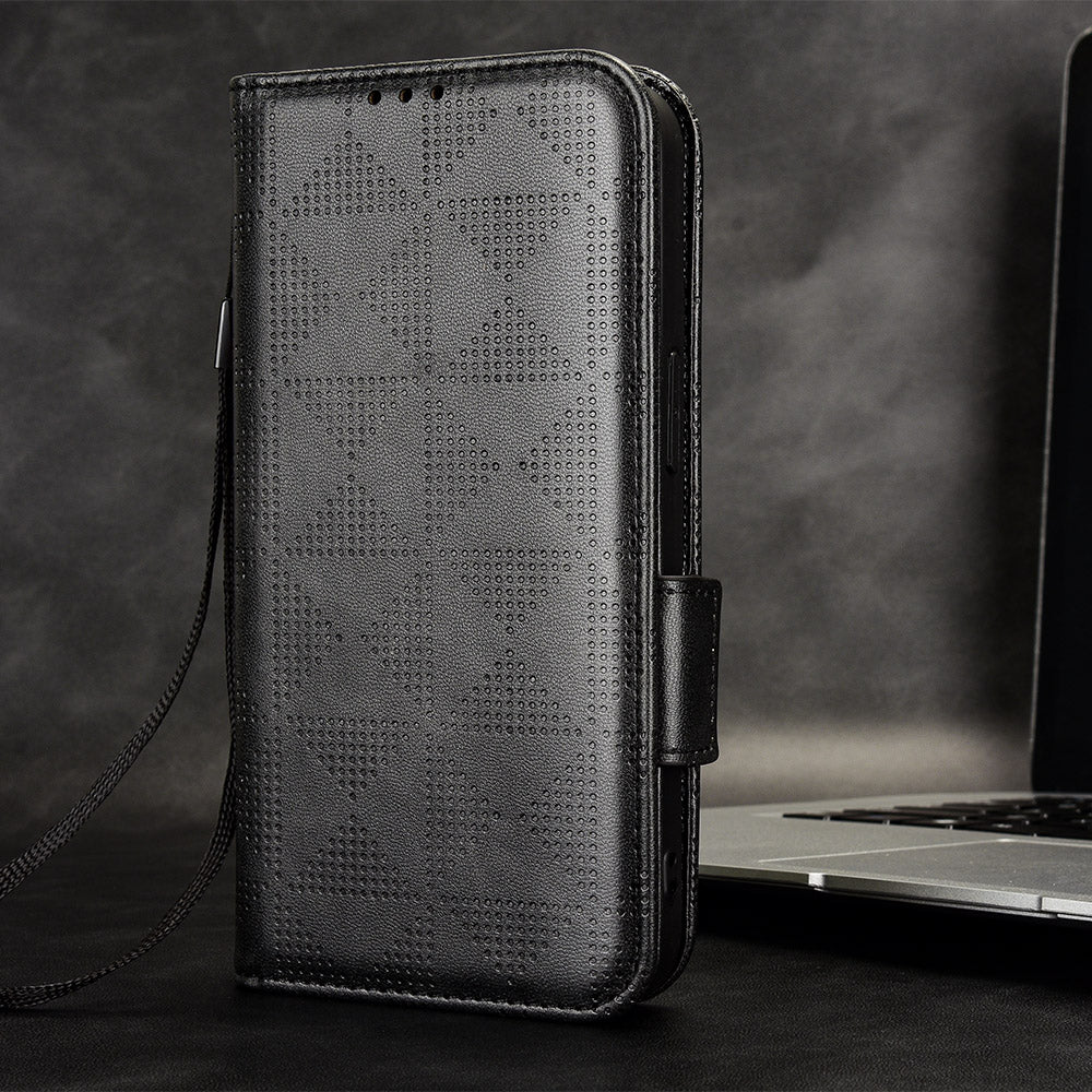 For Samsung Galaxy Z Fold5 5G Imprinted Triangle Cell Phone Cover PU Leather Stand Wallet Case