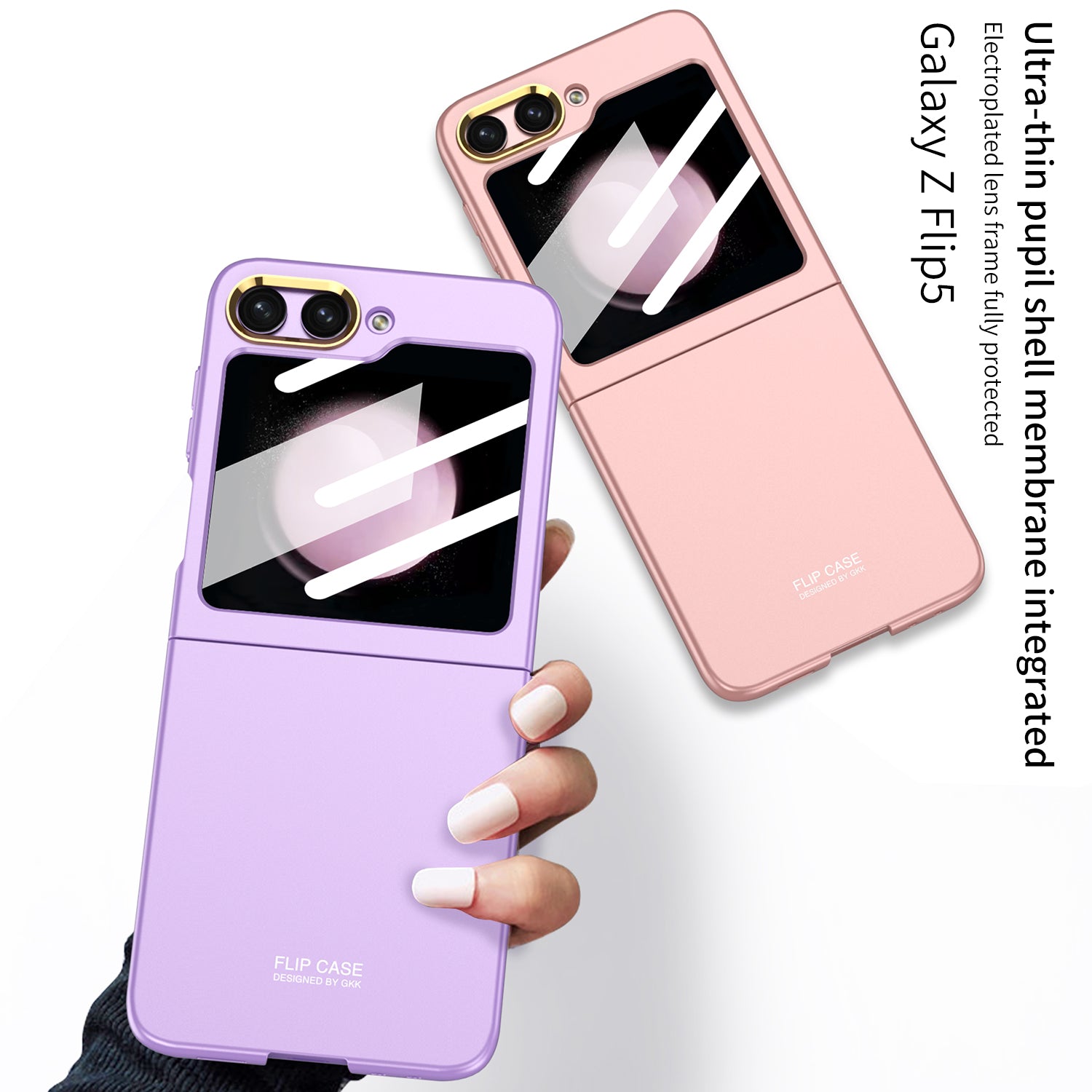 GKK For Samsung Galaxy Z Flip5 5G Shockproof Case Hard PC Phone Case with Tempered Glass Film