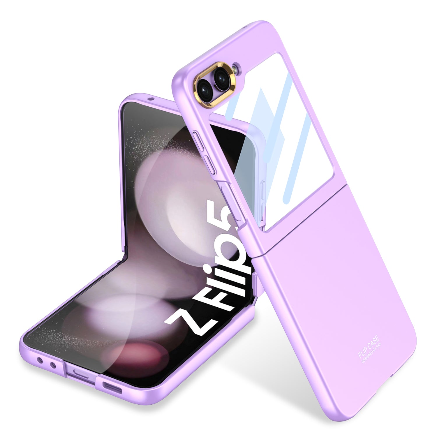 GKK For Samsung Galaxy Z Flip5 5G Shockproof Case Hard PC Phone Case with Tempered Glass Film