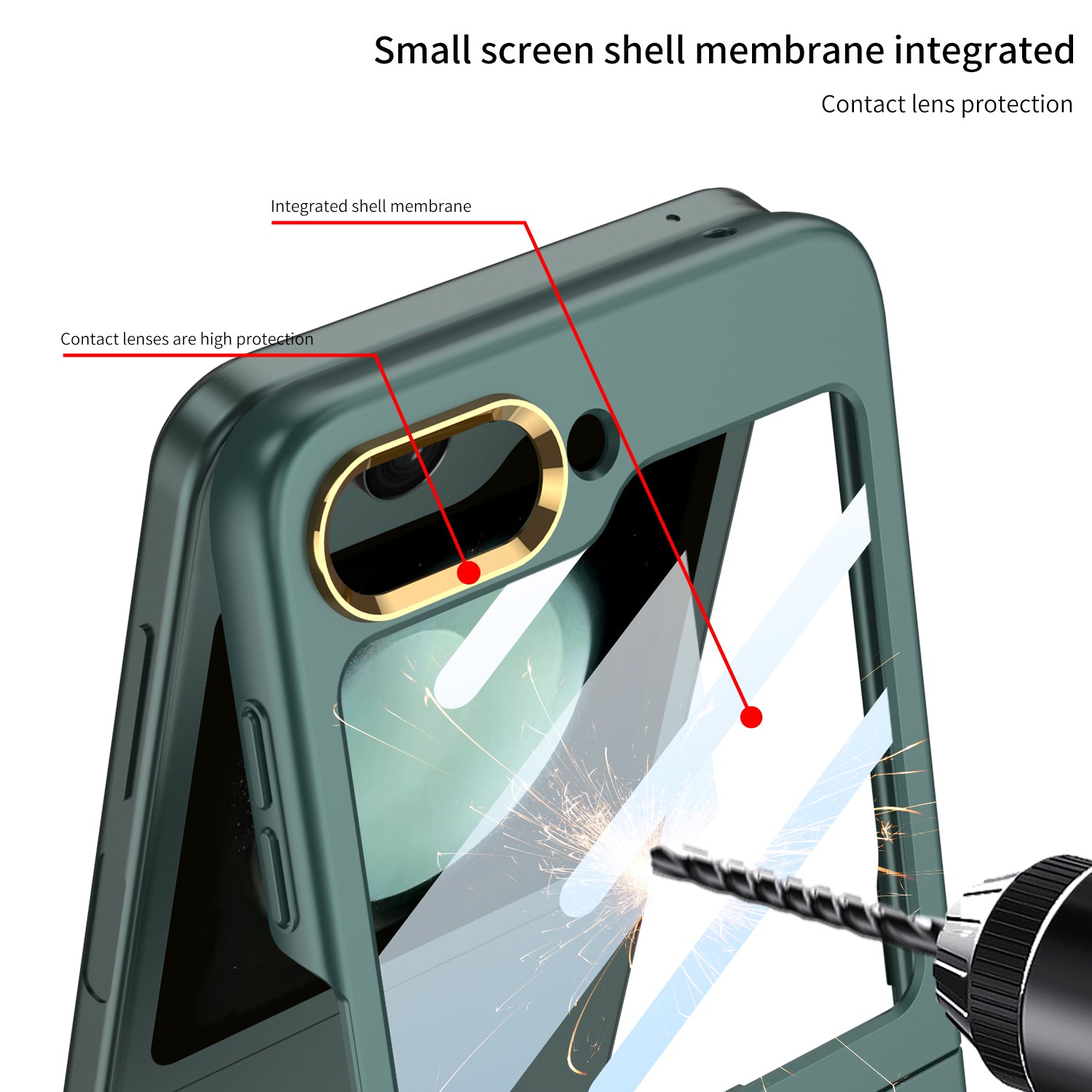 GKK For Samsung Galaxy Z Flip5 5G Shockproof Case Hard PC Phone Case with Tempered Glass Film