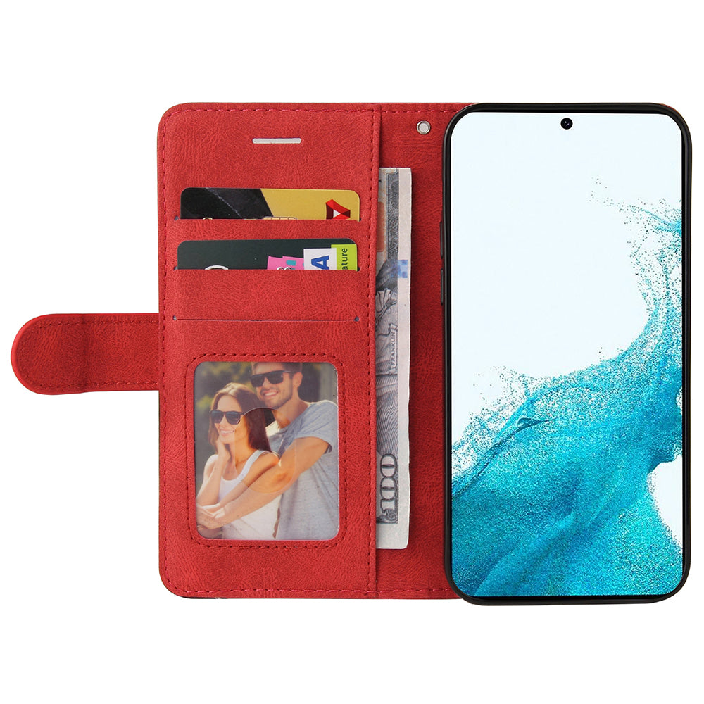 KT Leather Series-1 For Samsung Galaxy S23 FE Shockproof PU Leather Phone Case Dual-color Splicing Wallet Stand Cover