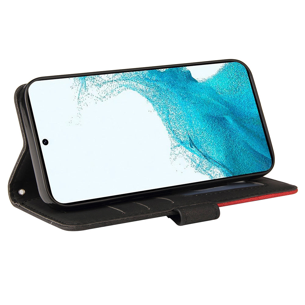 KT Leather Series-1 For Samsung Galaxy A25 5G Dual-color Splicing Wallet Stand Cover Phone Case PU Leather Phone Case Shell