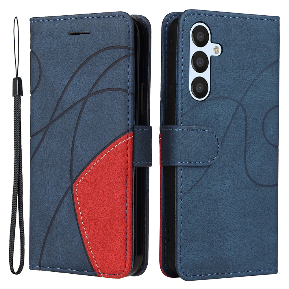 KT Leather Series-1 For Samsung Galaxy A25 5G Dual-color Splicing Wallet Stand Cover Phone Case PU Leather Phone Case Shell