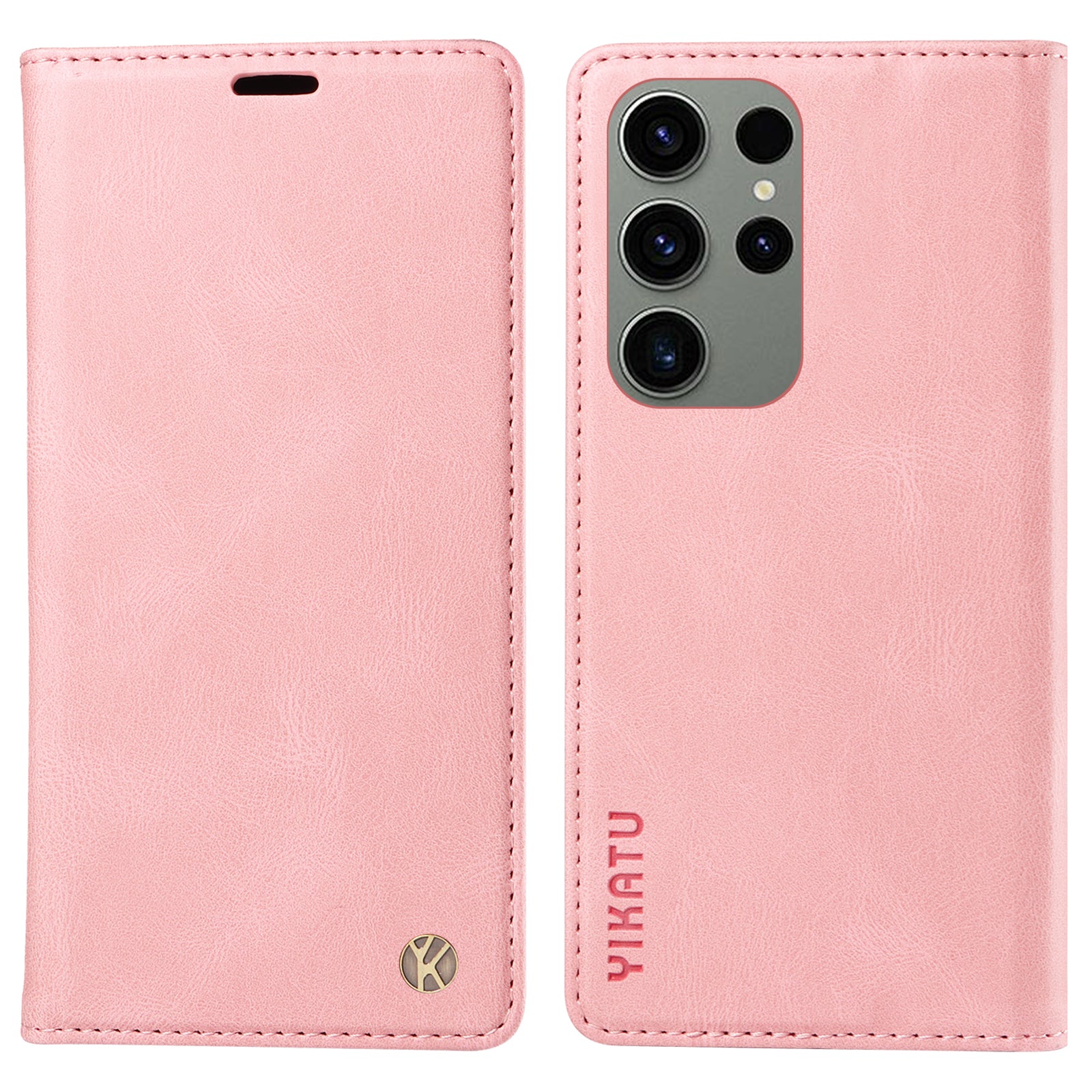 YIKATU YK-004 Leather Cover for Samsung Galaxy S23 Ultra Skin-touch Shell Wallet Stand Phone Flip Case