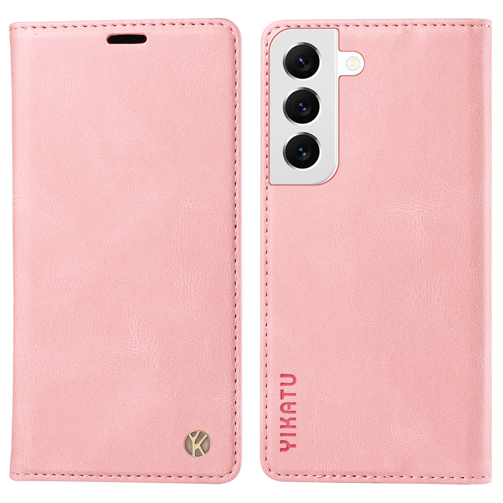YIKATU YK-004 Skin-touch Leather Case For Samsung Galaxy S22 5G Magnetic Phone Shell Wallet Stand Cover