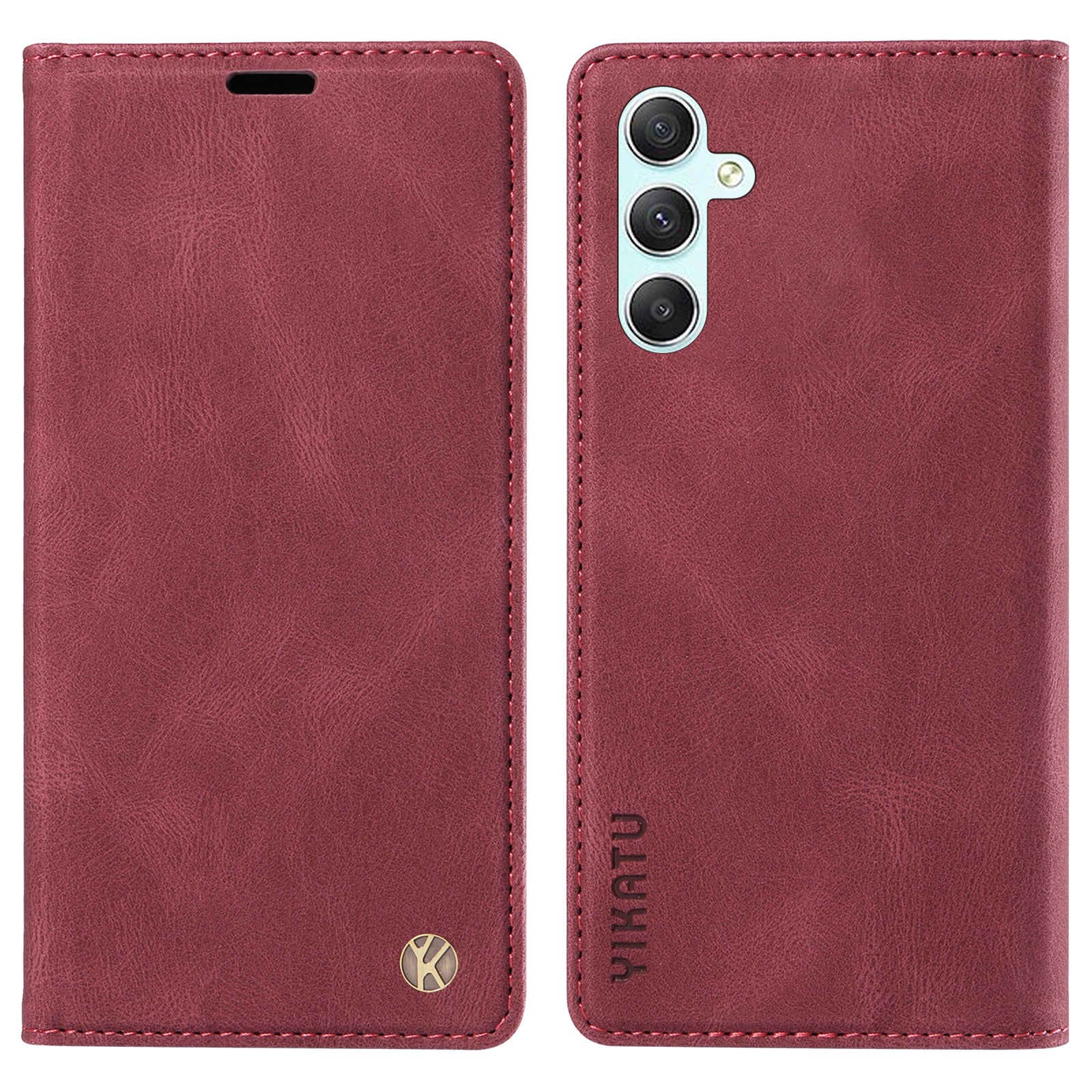 YIKATU YK-004 For Samsung Galaxy A34 5G Dustproof Phone Case Skin-Touch Feeling PU Leather Shell Wallet Stand Cover