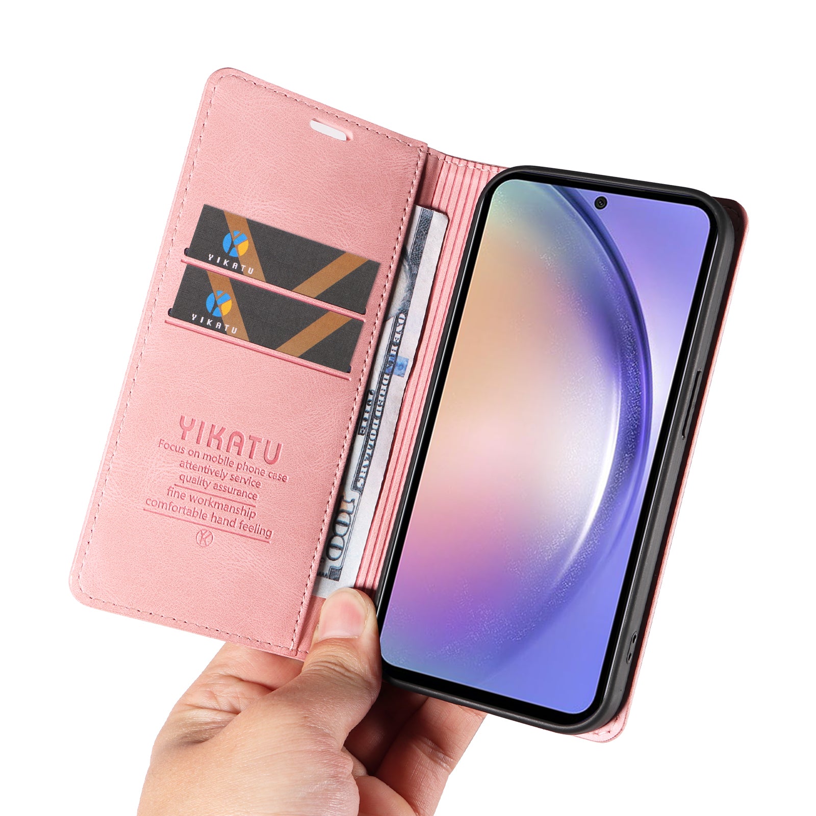 YIKATU YK-004 For Samsung Galaxy A54 5G Skin-touch Folio Flip Leather Cover Stand Wallet Phone Case