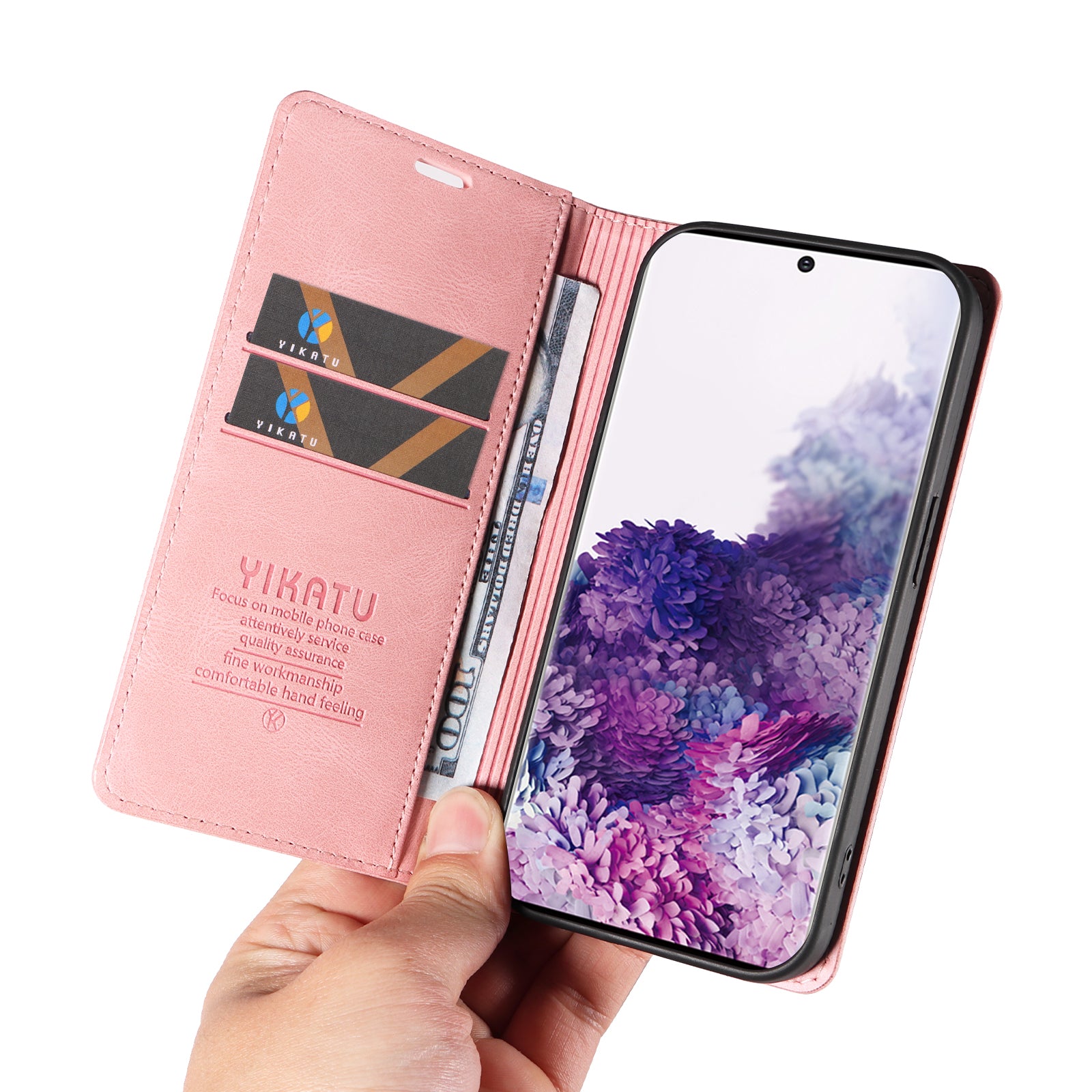 YIKATU YK-004 For Samsung Galaxy S20 FE S20 FE 5G S20 FE 2022 S20 Lite Leather Cover Skin-touch Flip Wallet Stand Phone Case
