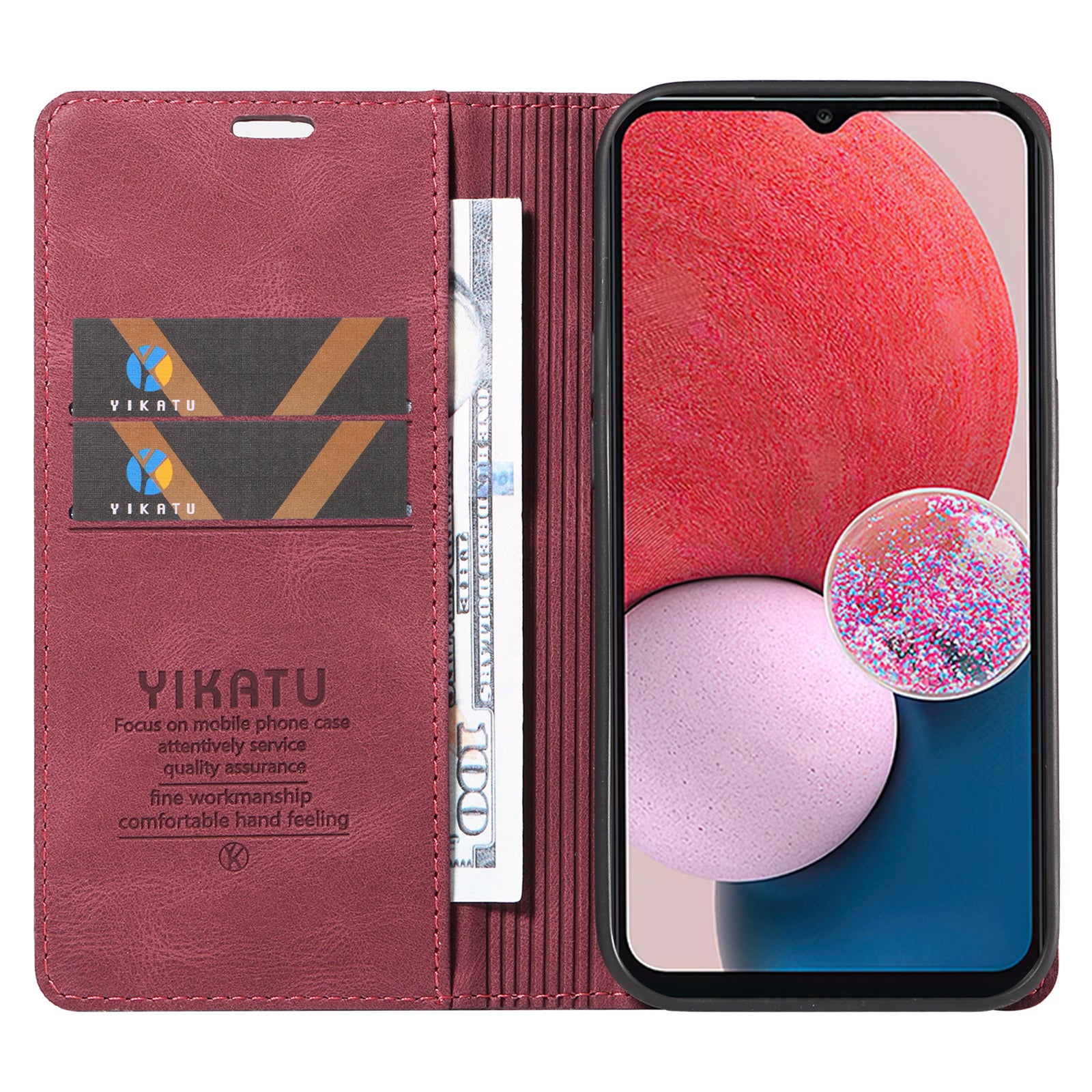 YIKATU YK-004 For Samsung Galaxy A32 5G M32 5G Skin-touch Flip Stand Cover PU Leather Wallet Phone Case