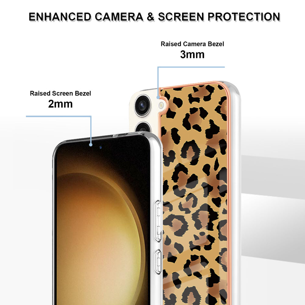 YB IMD Series-19 Style D for Samsung Galaxy S22 5G 2.0mm Electroplating TPU Phone Case IMD Pattern Printing Cover