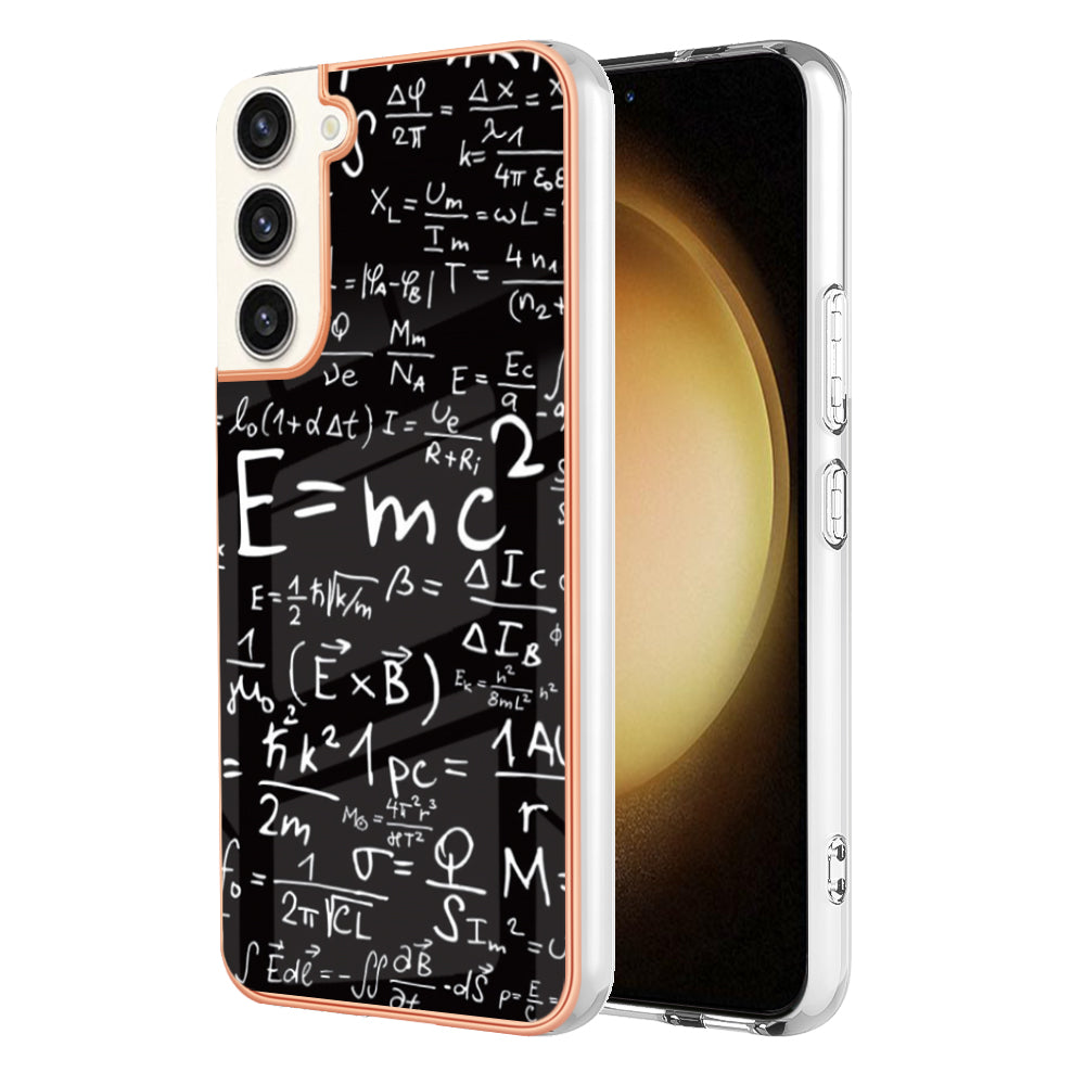 YB IMD Series-19 Style D for Samsung Galaxy S22 5G 2.0mm Electroplating TPU Phone Case IMD Pattern Printing Cover