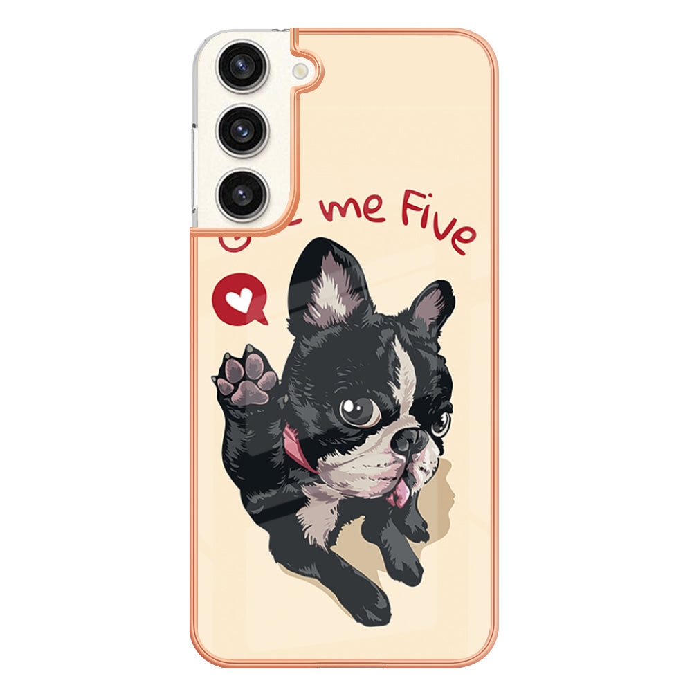 YB IMD Series-19 Style D for Samsung Galaxy S22 5G 2.0mm Electroplating TPU Phone Case IMD Pattern Printing Cover