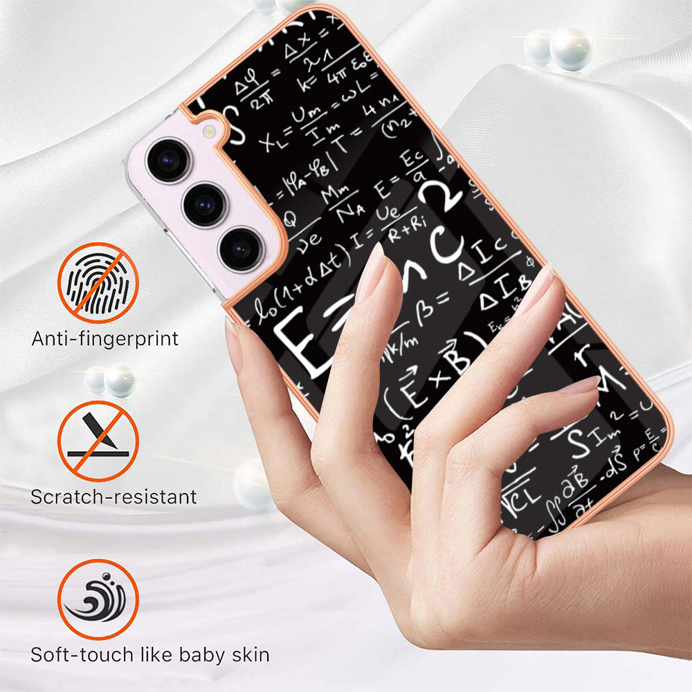 YB IMD Series-19 Style D Back Shell for Samsung Galaxy S23 2.0mm Electroplating IMD Pattern Printing Cover TPU Phone Case