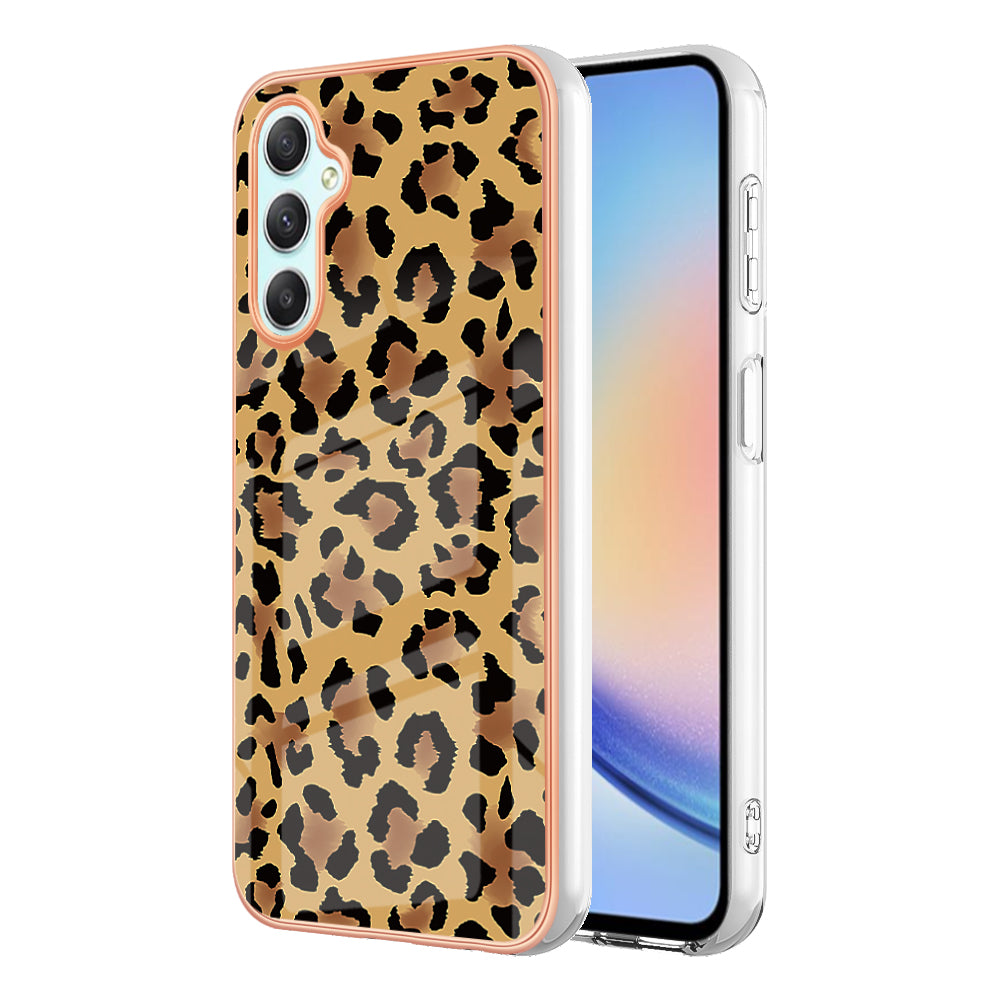 YB IMD Series-19 Style D Phone Case for Samsung Galaxy A24 4G Electroplating 2.0mm TPU Pattern IMD Cover