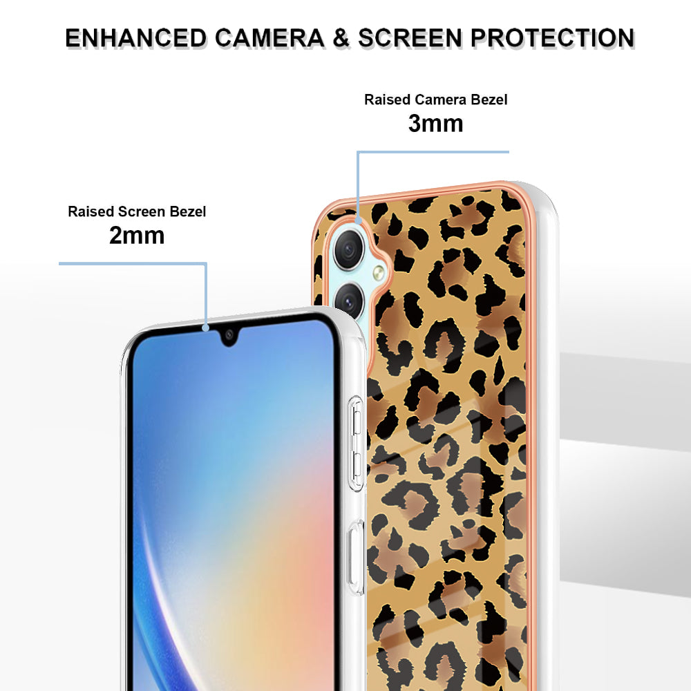 YB IMD Series-19 Style D Phone Case for Samsung Galaxy A24 4G Electroplating 2.0mm TPU Pattern IMD Cover