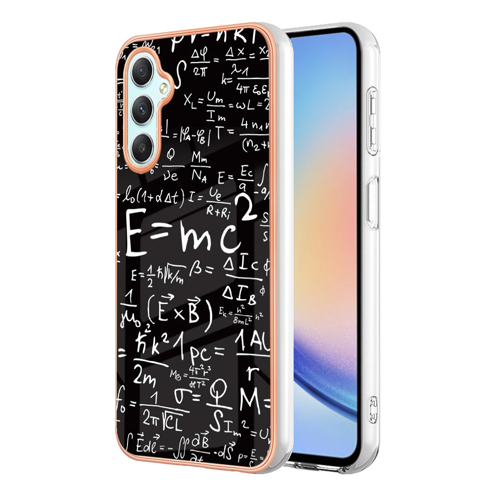 YB IMD Series-19 Style D Phone Case for Samsung Galaxy A24 4G Electroplating 2.0mm TPU Pattern IMD Cover